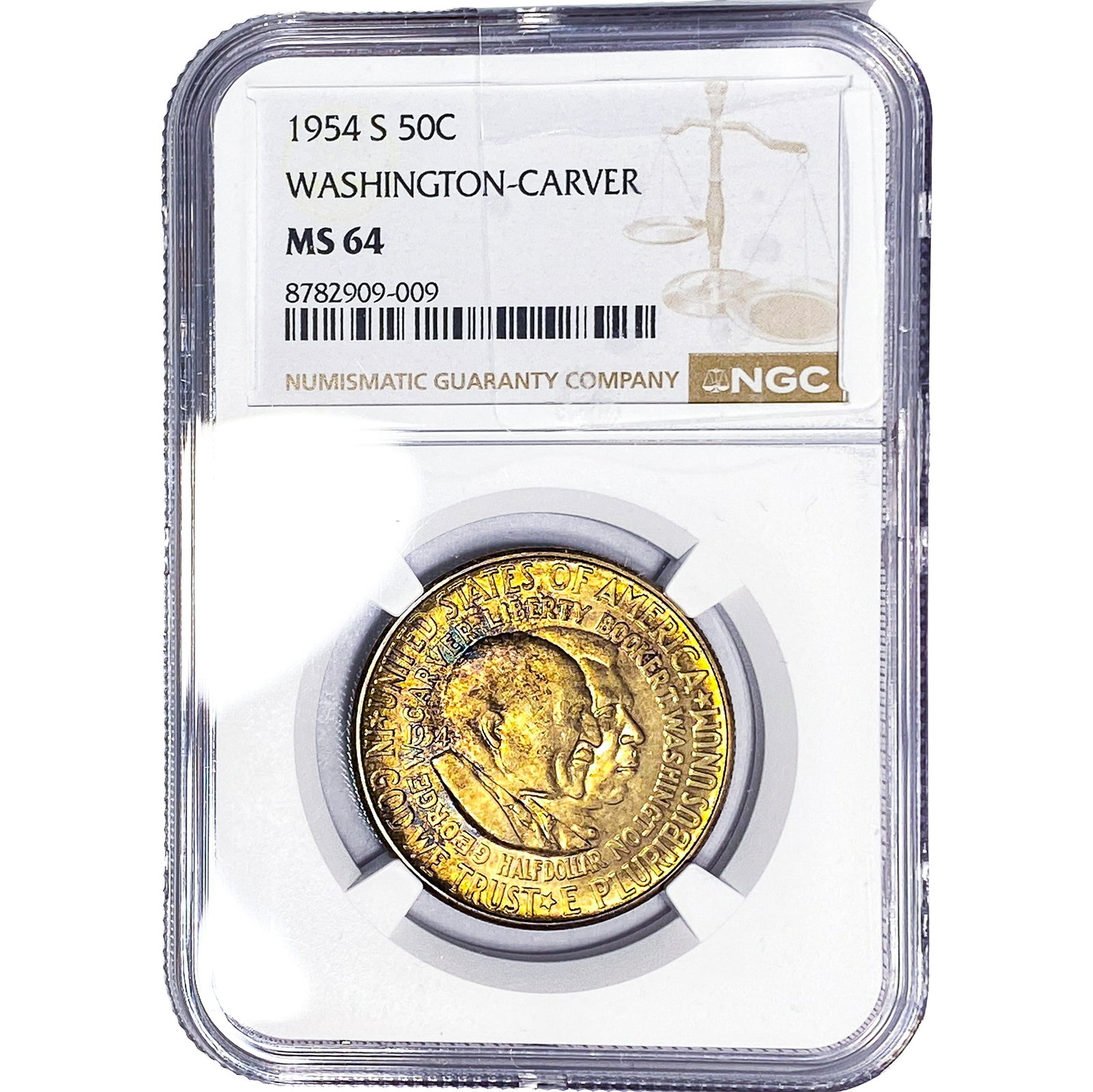 1954-S Washington Carver Half Dollar NGC MS64: 1954-S Washington Carver Half Dollar NGC MS64