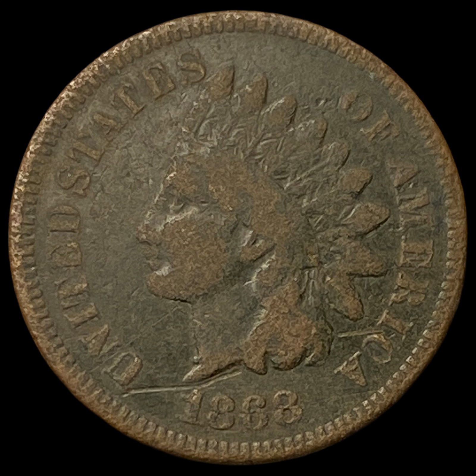 1868 Indian Head Cent LIGHTLY CIRCULATED (1 of 2)