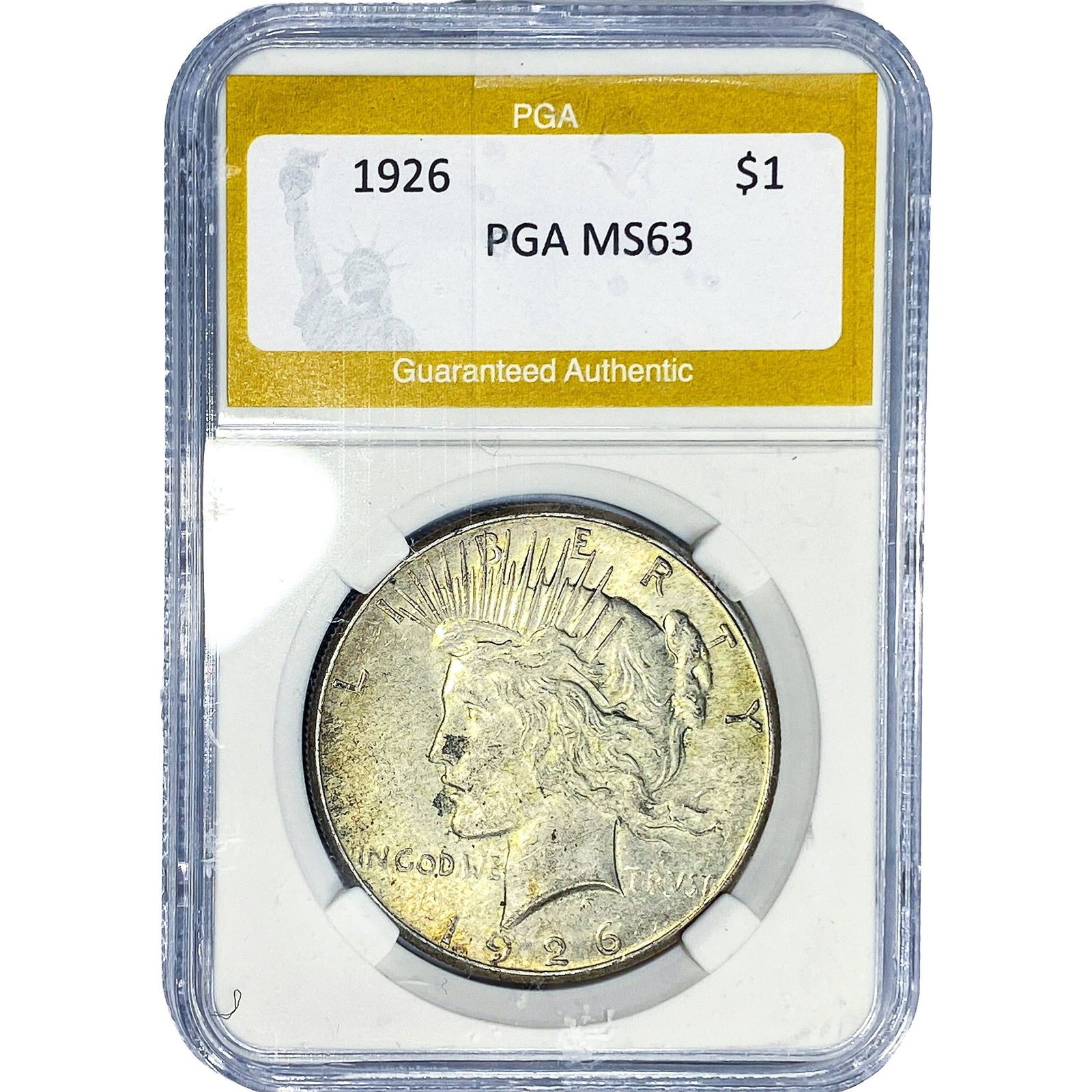 1926 Silver Peace Dollar PGA MS63: 1926 Silver Peace Dollar PGA MS63