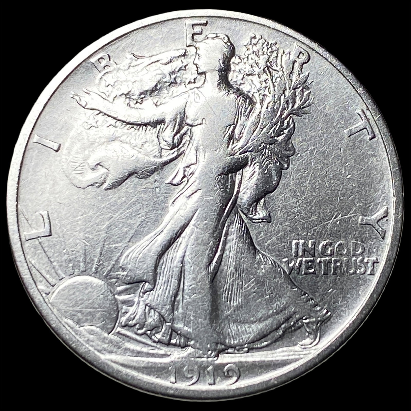 1919-S Walking Liberty Half Dollar NEARLY UNCIRCULATED (1 of 2)
