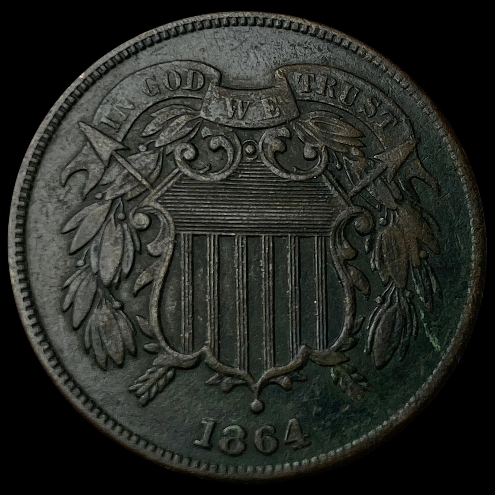 1864 Two-Cent Piece CLOSELY UNCIRCULATED: 1864 Two-Cent Piece CLOSELY UNCIRCULATED