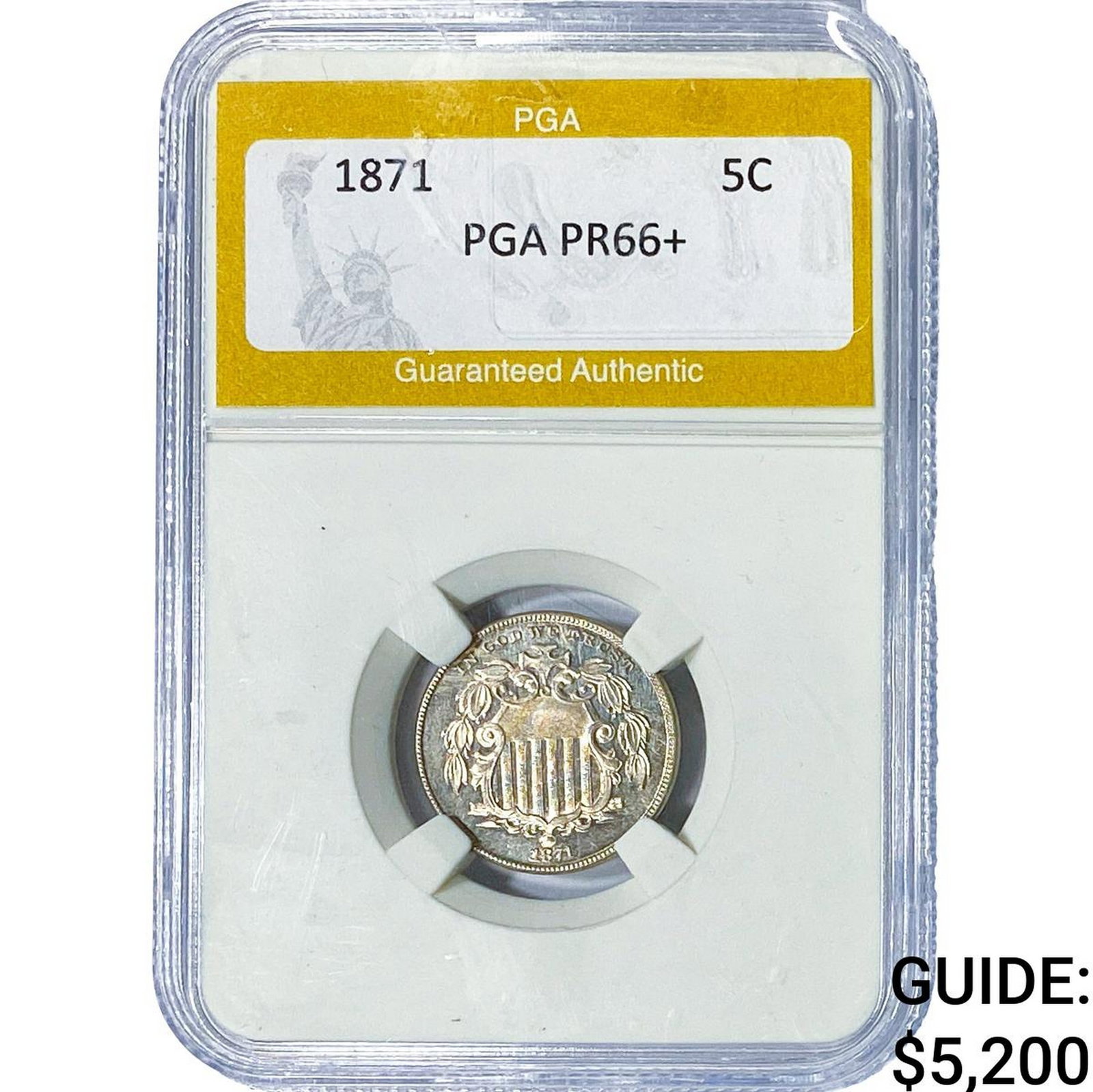 1871 Shield Nickel PGA PR66+ (1 of 2)
