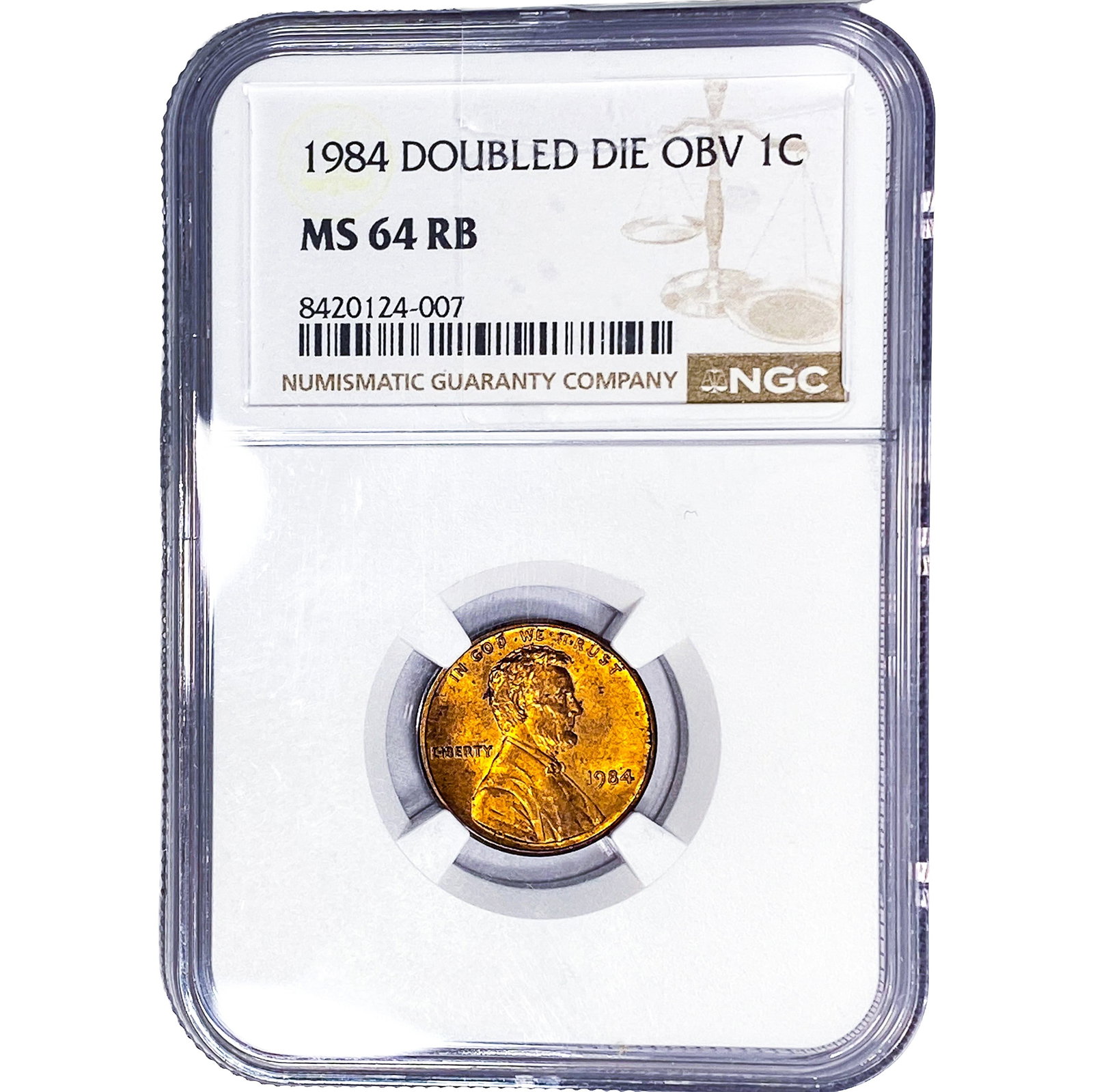 1984 OBV Wheat Cent NGC MS64 RB (1 of 2)