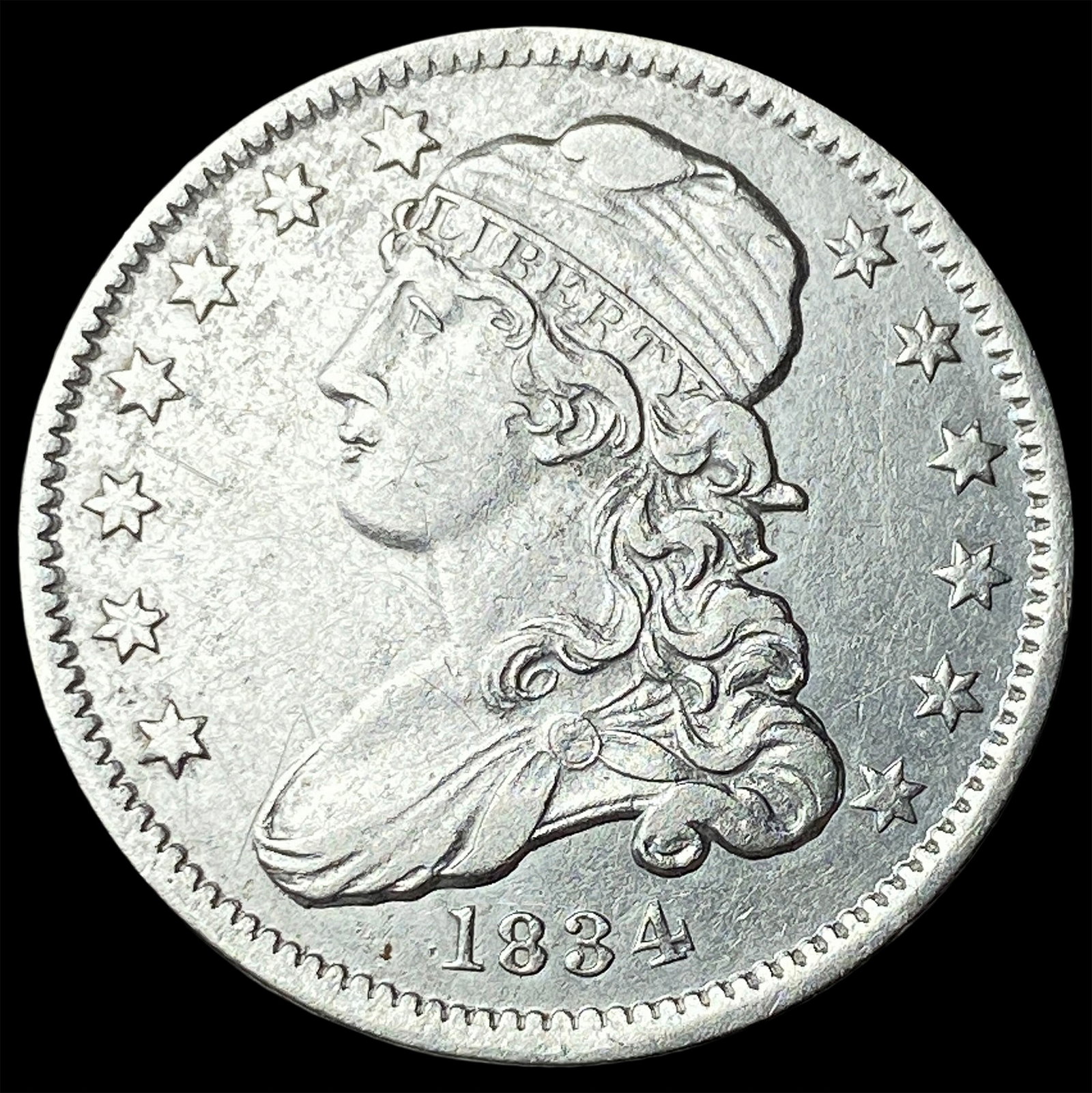 1834 Capped Bust Silver Quarter CLOSELY UNCIRCULATED (1 of 2)