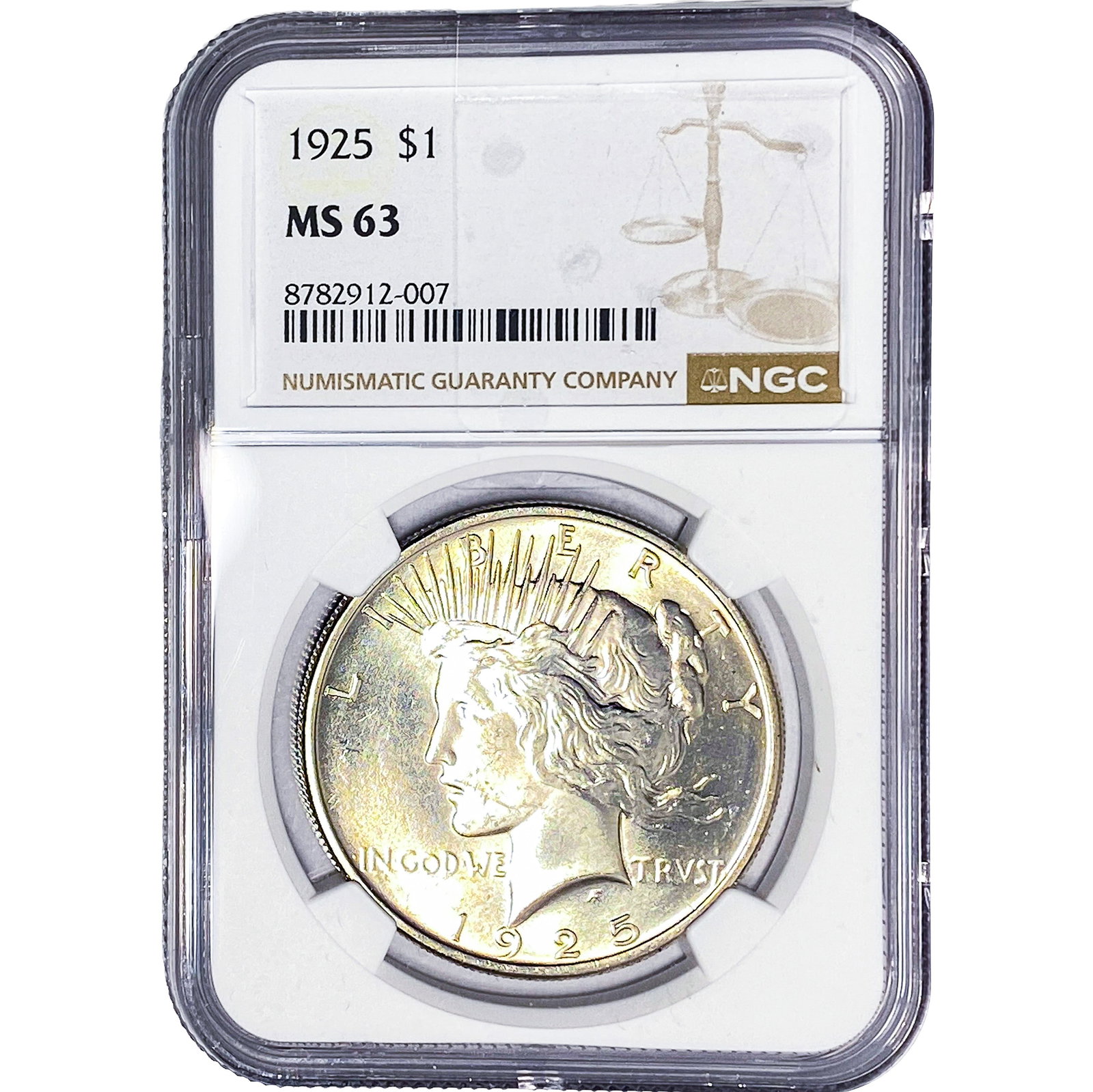 1925 Silver Peace Dollar NGC MS63 (1 of 2)