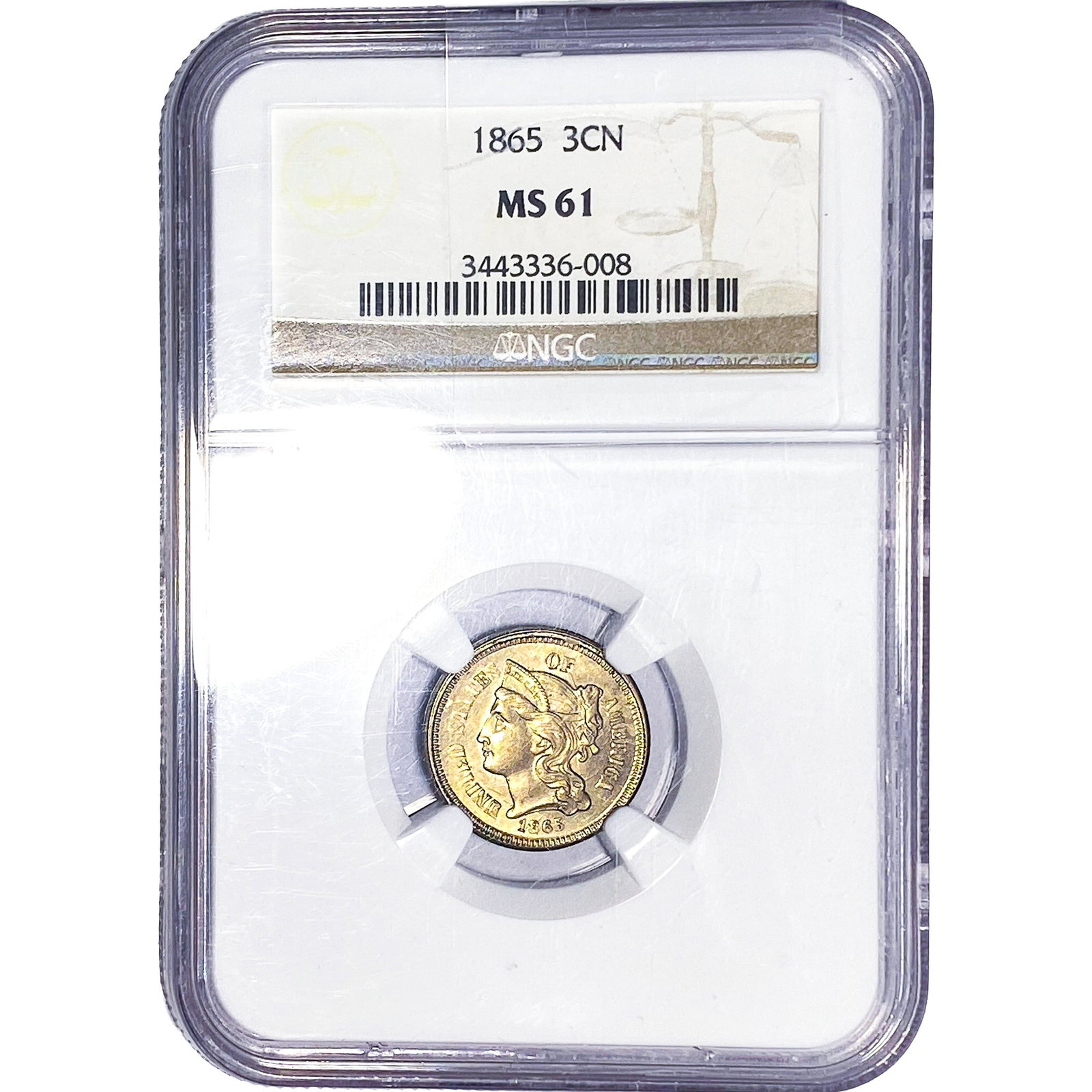 1865 Nickel Three Cent NGC MS61 (1 of 2)