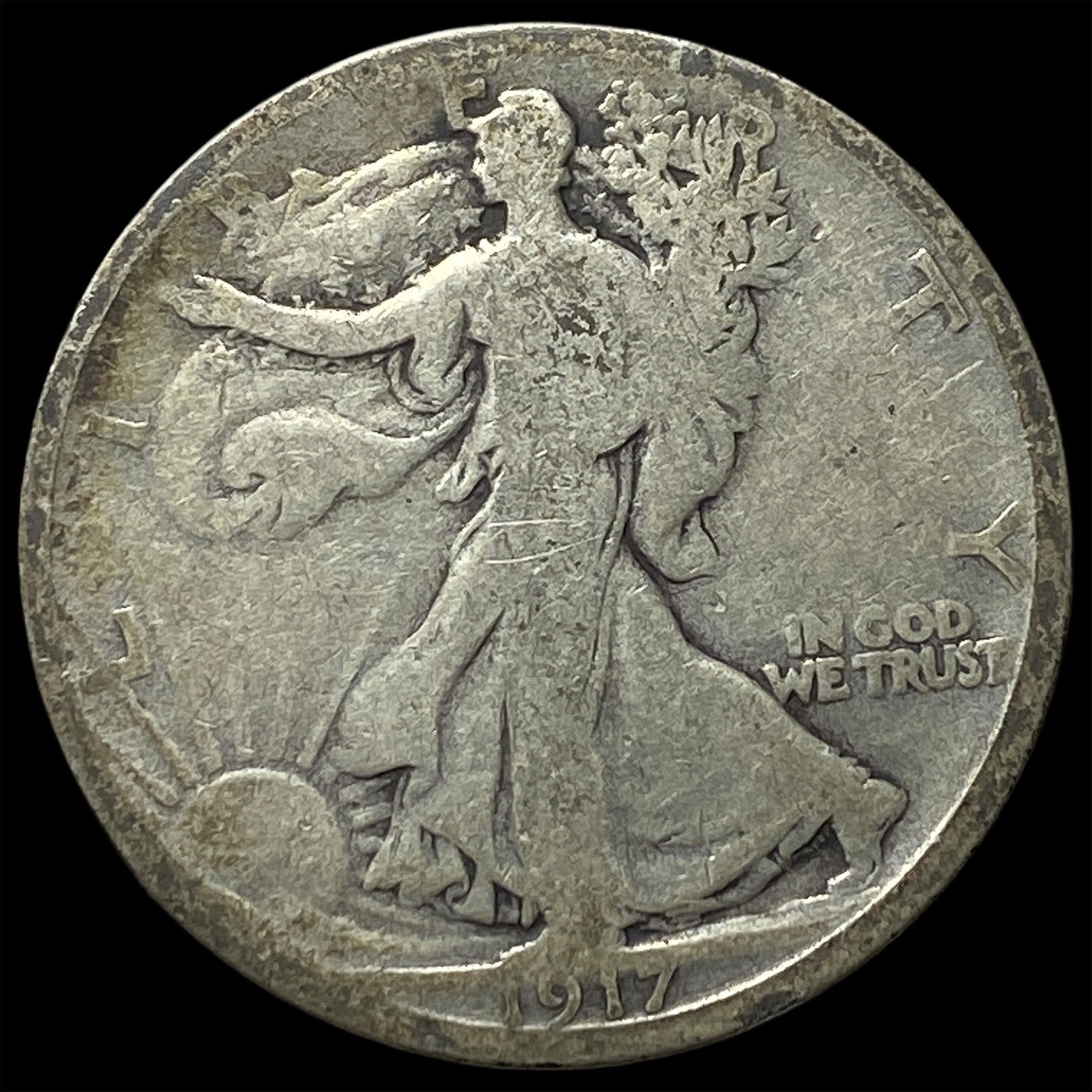 1917-S Silver Walking Liberty Half Dollar LIGHTLY CIRCULATED: 1917-S Silver Walking Liberty Half Dollar LIGHTLY CIRCULATED