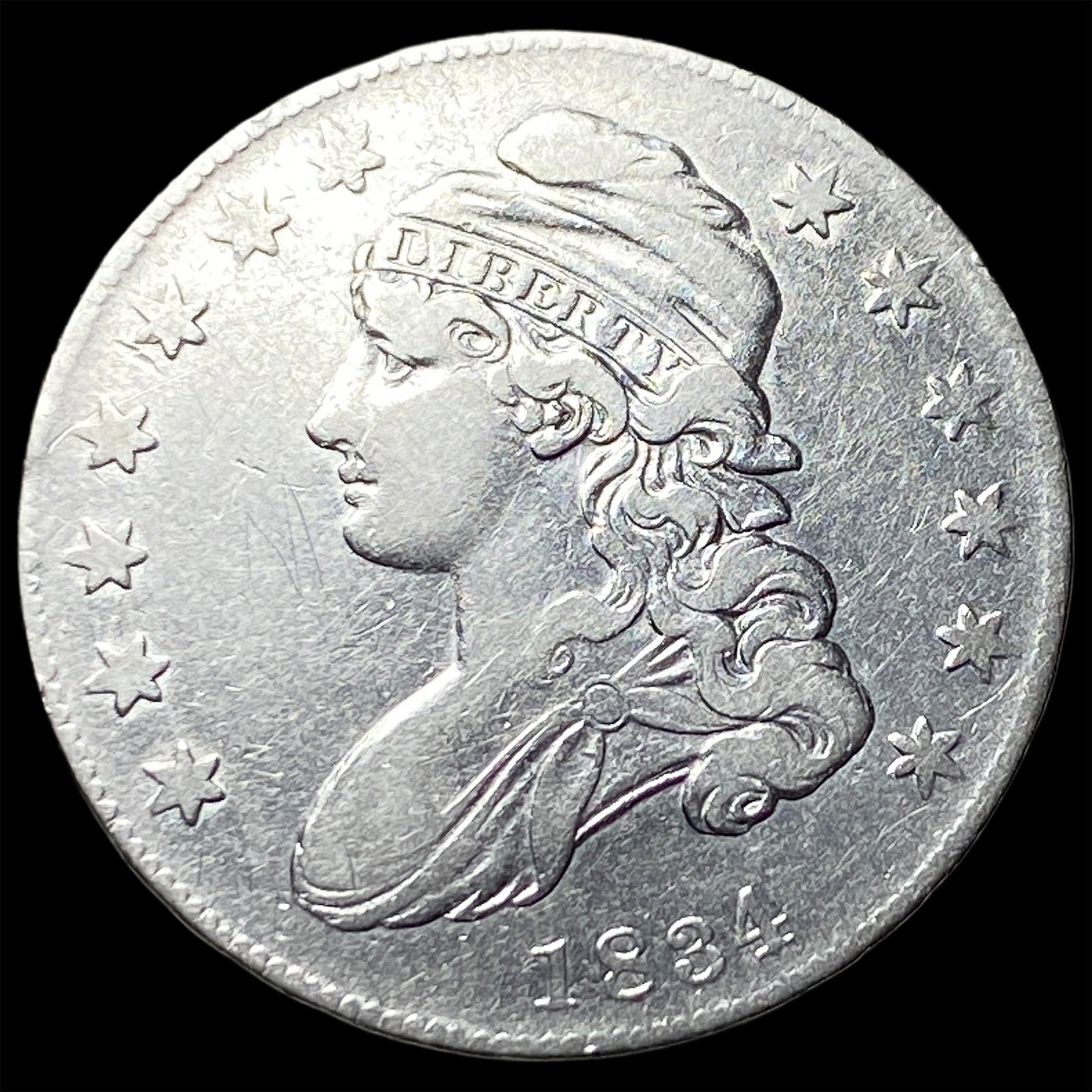 1834 Capped Bust Half Dollar NEARLY UNCIRCULATED: 1834 Capped Bust Half Dollar NEARLY UNCIRCULATED