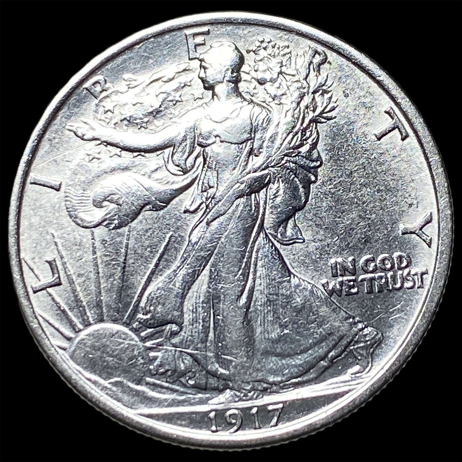 1917 Walking Liberty Half Dollar CHOICE AU: 1917 Walking Liberty Half Dollar CHOICE AU