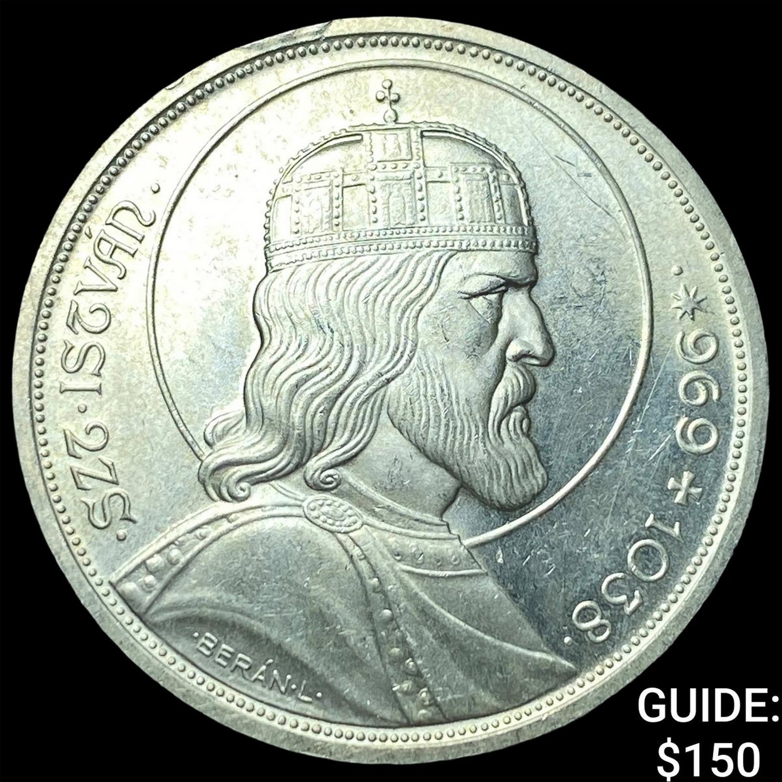 1938 Hungary Silver 5 Pengo (1 of 2)