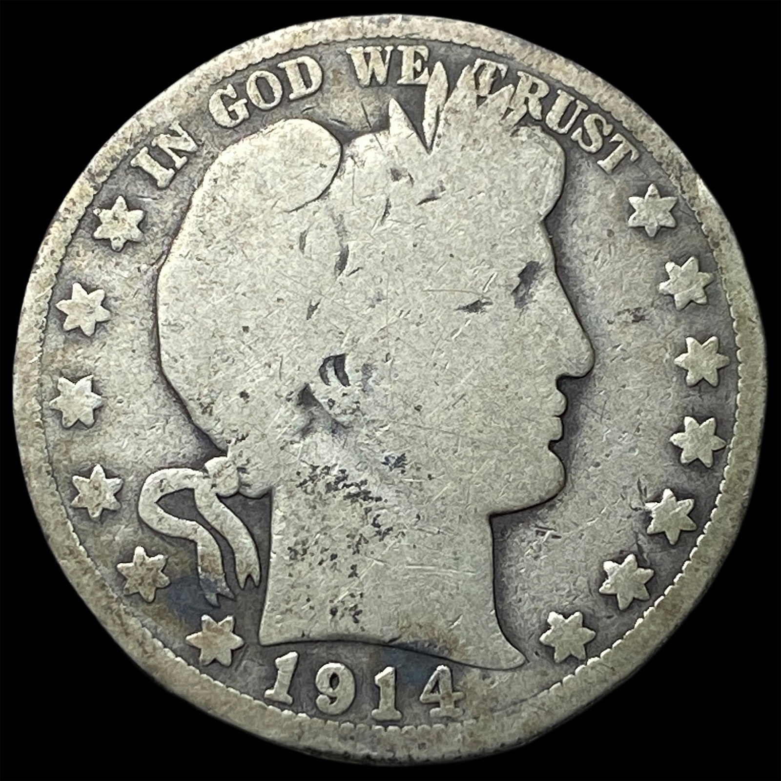 1914 Barber Half Dollar NICELY CIRCULATED: 1914 Barber Half Dollar NICELY CIRCULATED
