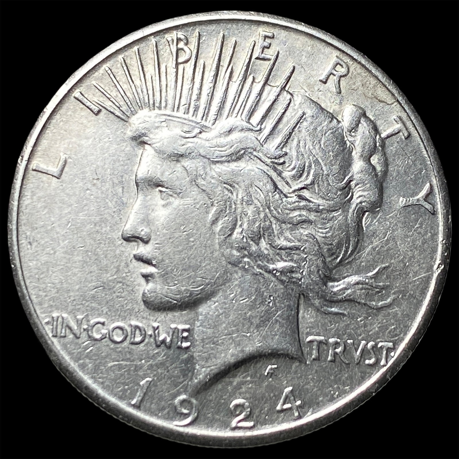 1924-S Peace Silver Dollar CLOSELY UNCIRCULATED: 1924-S Peace Silver Dollar CLOSELY UNCIRCULATED