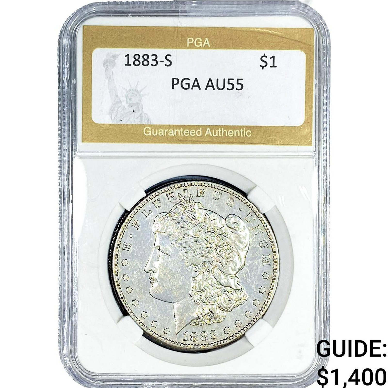 1883-S Morgan Silver Dollar PGA AU55: 1883-S Morgan Silver Dollar PGA AU55