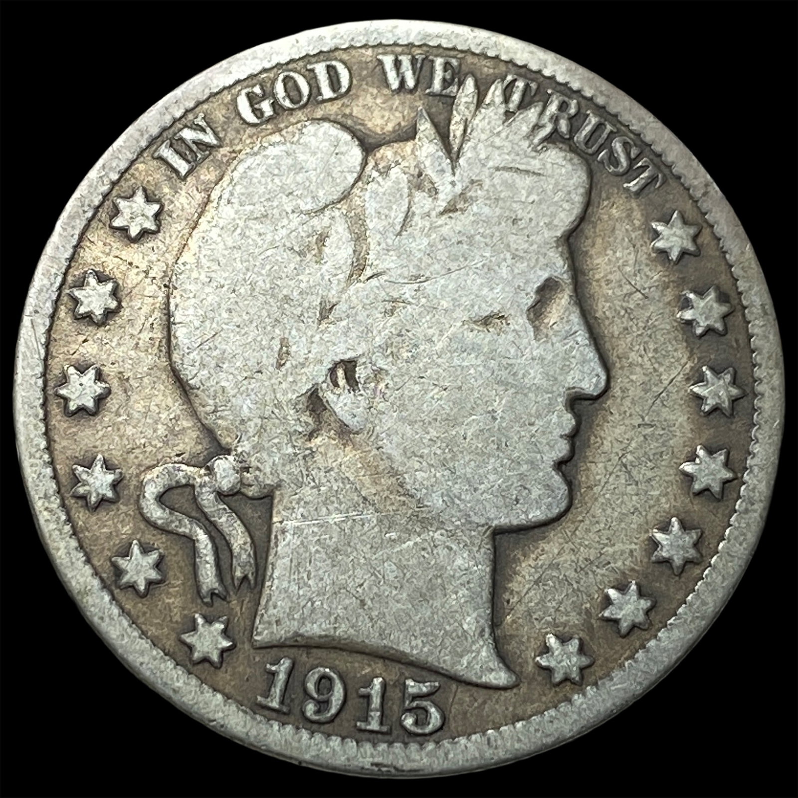 1915-S Barber Half Dollar NICELY CIRCULATED: 1915-S Barber Half Dollar NICELY CIRCULATED