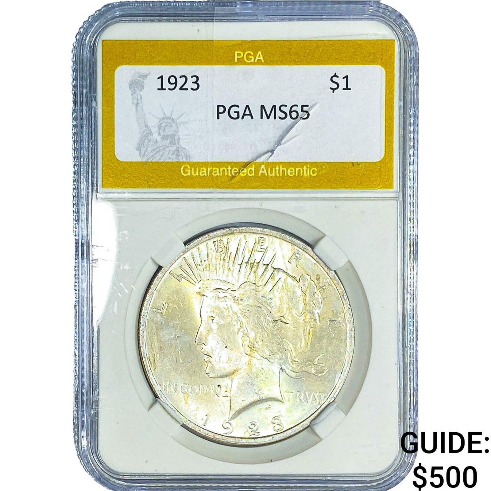 1923 Silver Peace Dollar PGA MS65: 1923 Silver Peace Dollar PGA MS65