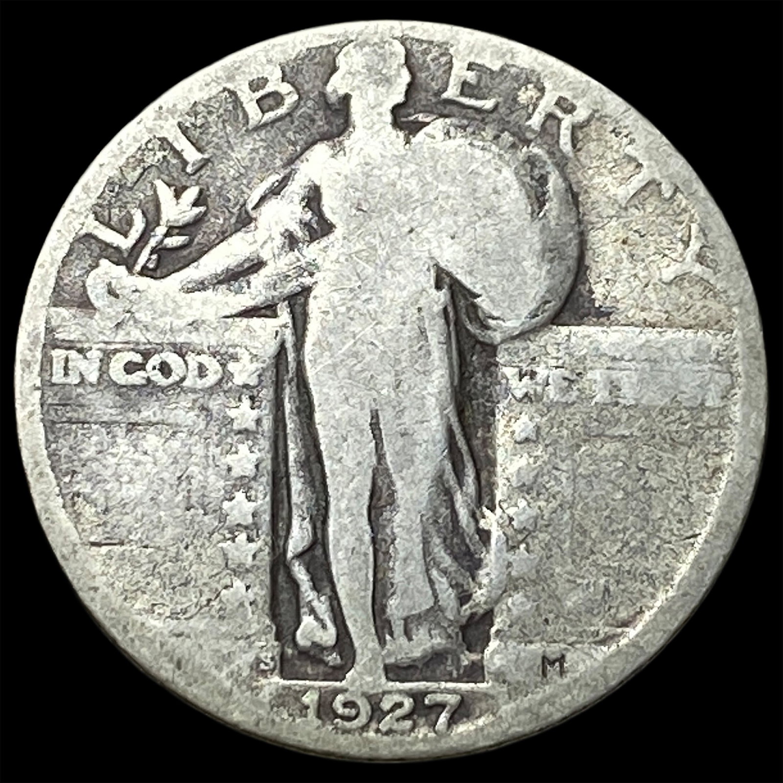 1927-S Silver Standing Liberty Quarter NICELY CIRCULATED: 1927-S Silver Standing Liberty Quarter NICELY CIRCULATED