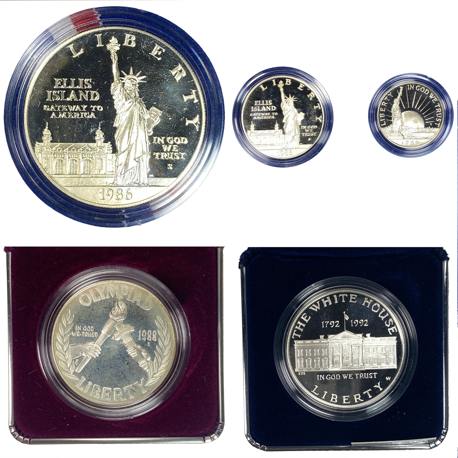 [4] 1986-1992 U.S. Proof Lib., Olym. & Pres. Coins: [4] 1986-1992 U.S. Proof Lib., Olym. & Pres. Coins