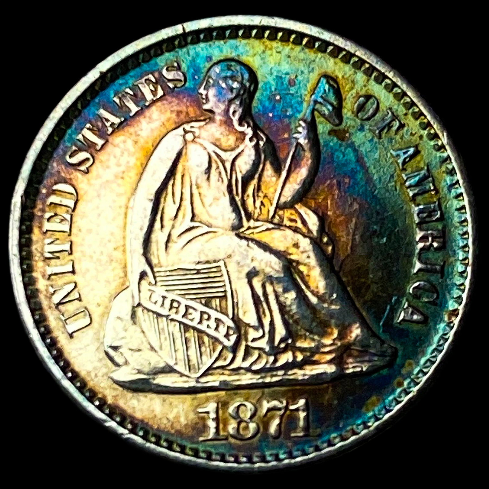 1871 Silver Half Dime UNCIRCULATED: 1871 Silver Half Dime UNCIRCULATED