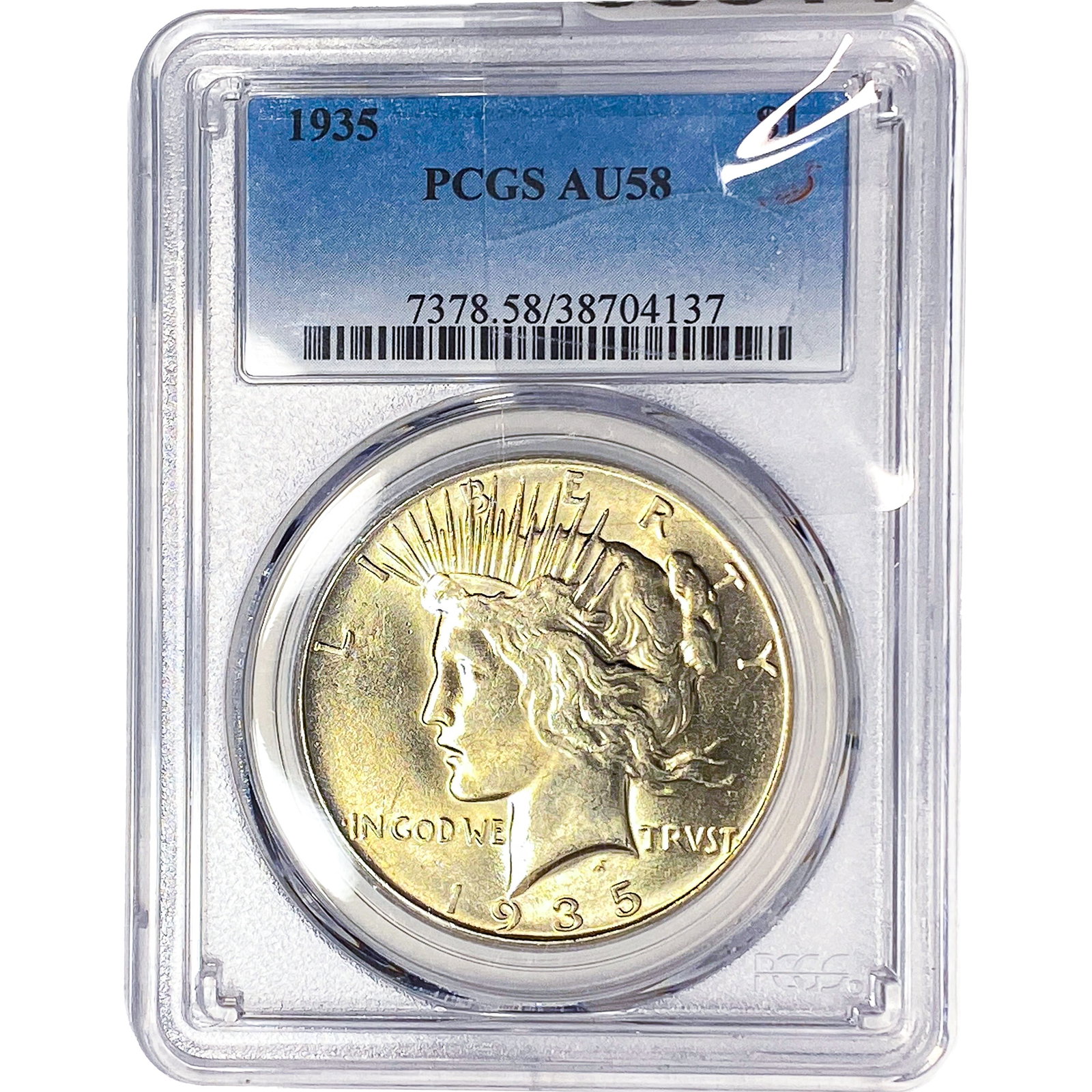 1935 Silver Peace Dollar PCGS AU58: 1935 Silver Peace Dollar PCGS AU58