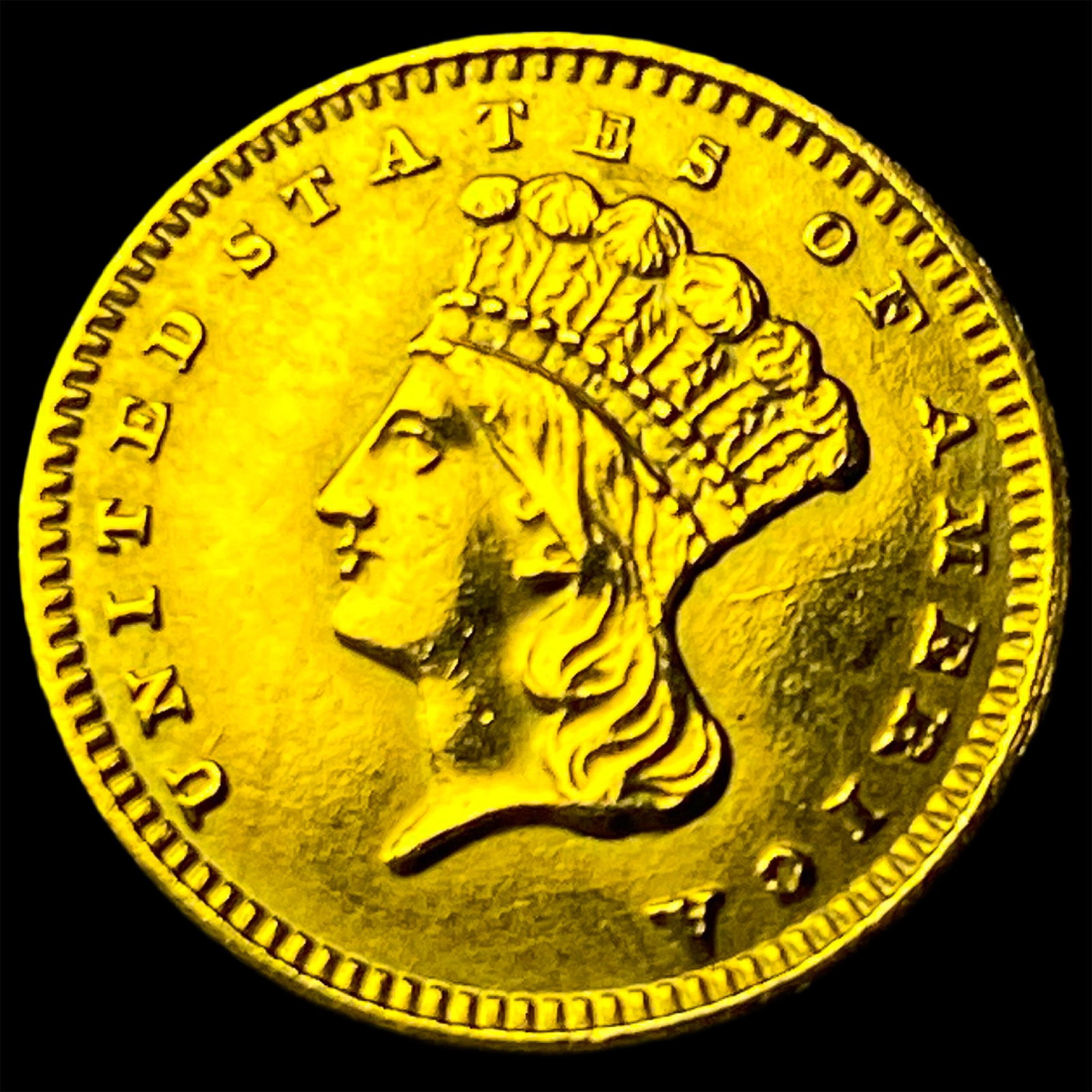1874 Gold $1 Indian Head CHOICE BU (1 of 2)