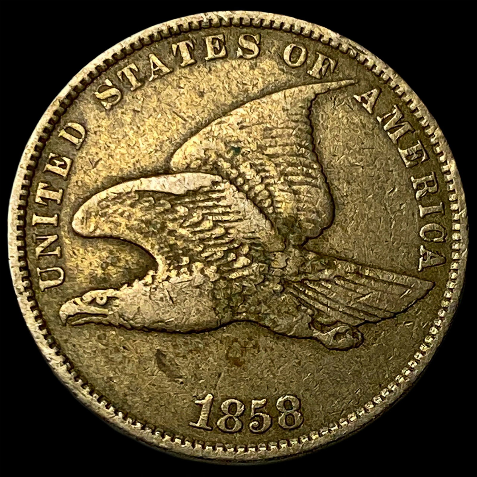 1858 Copper-Nickel Flying Eagle Cent NEARLY UNCIRCULATED (1 of 2)