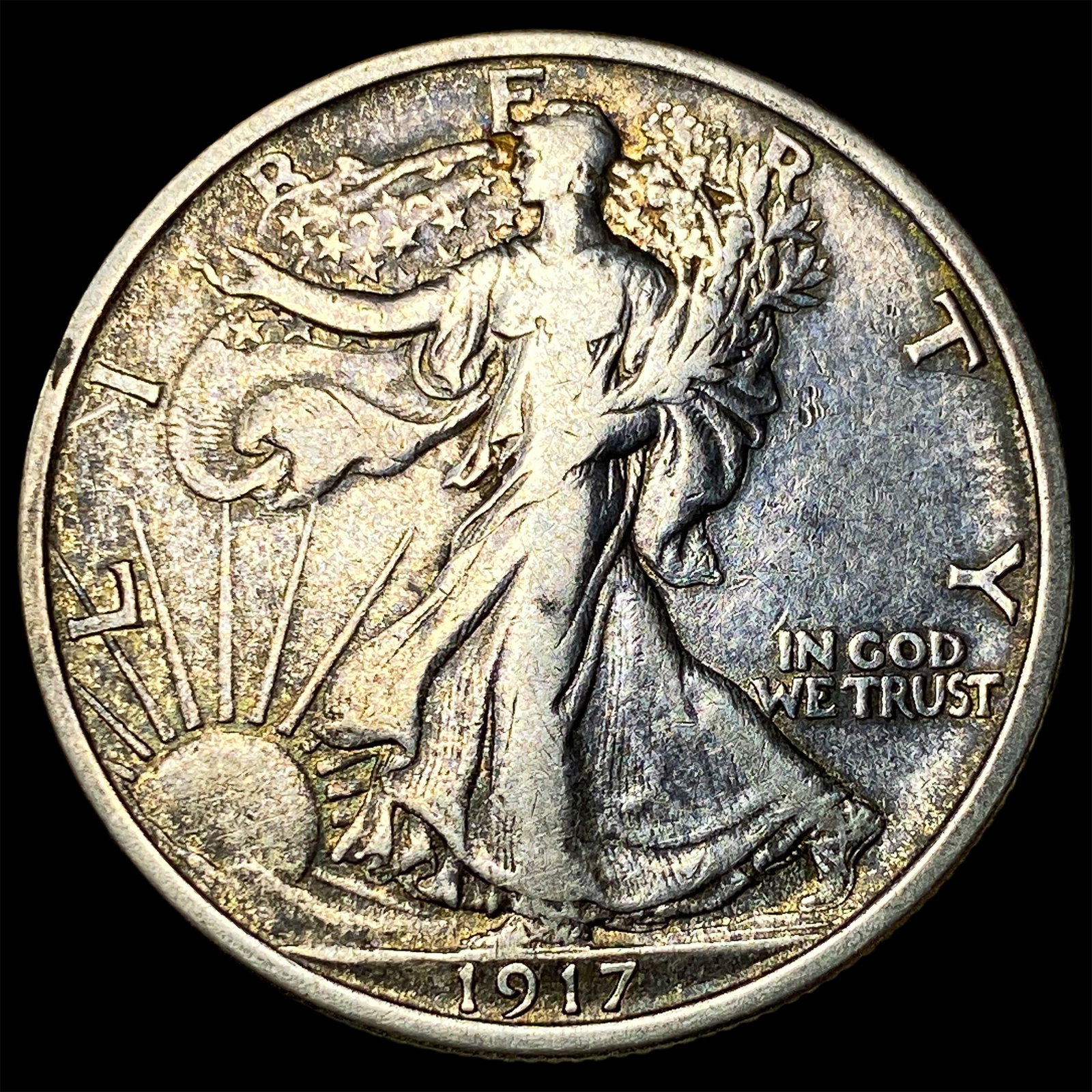 1917-D Silver Walking Liberty Half Dollar CLOSELY UNCIRCULATED: 1917-D Silver Walking Liberty Half Dollar CLOSELY UNCIRCULATED
