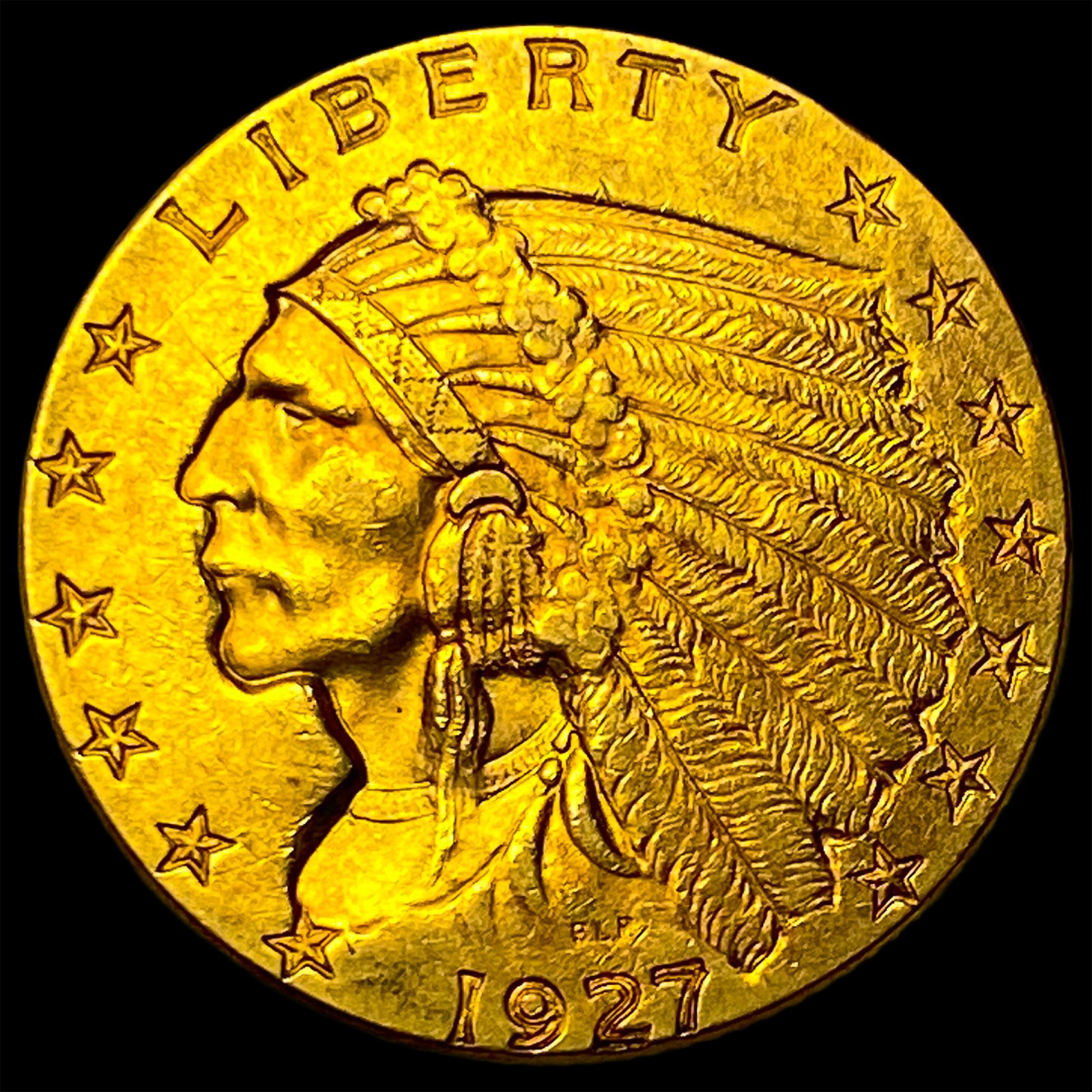 1927 Indian Head Gold $2.50 Quarter Eagle CHOICE AU: 1927 Indian Head Gold $2.50 Quarter Eagle CHOICE AU