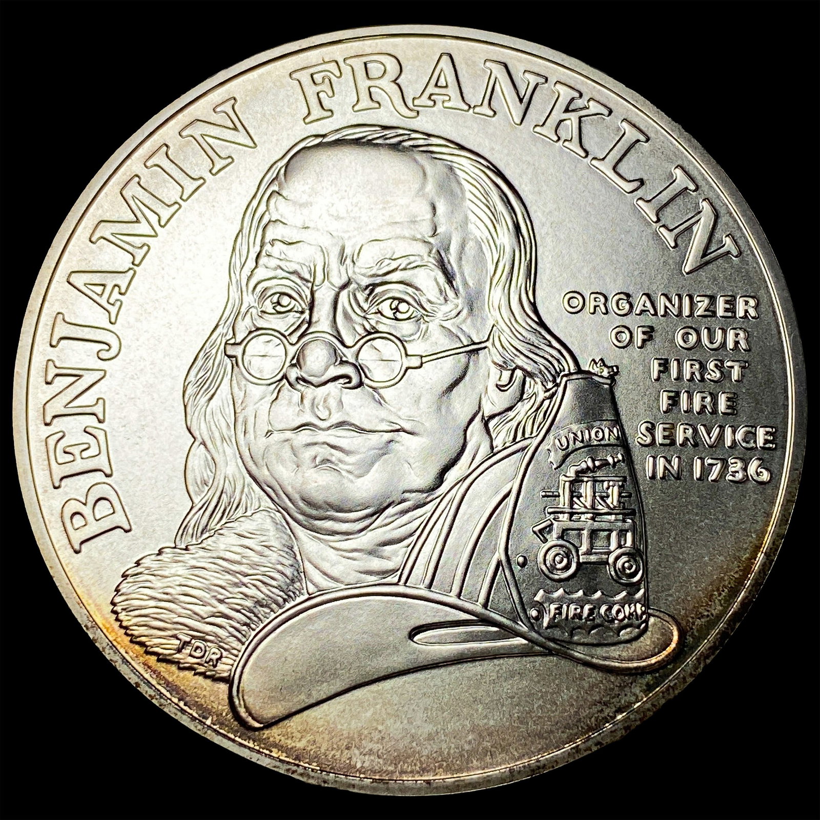 This is a Benjamin Franklin Fire Service Silver Medal. GEM BU (1 of 2)