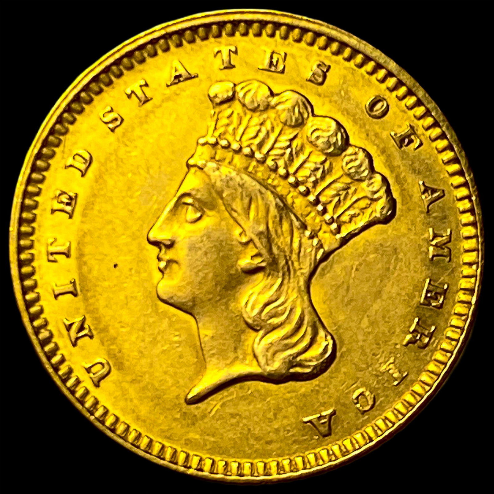 1874 Gold $1 Indian Head UNCIRCULATED (1 of 2)