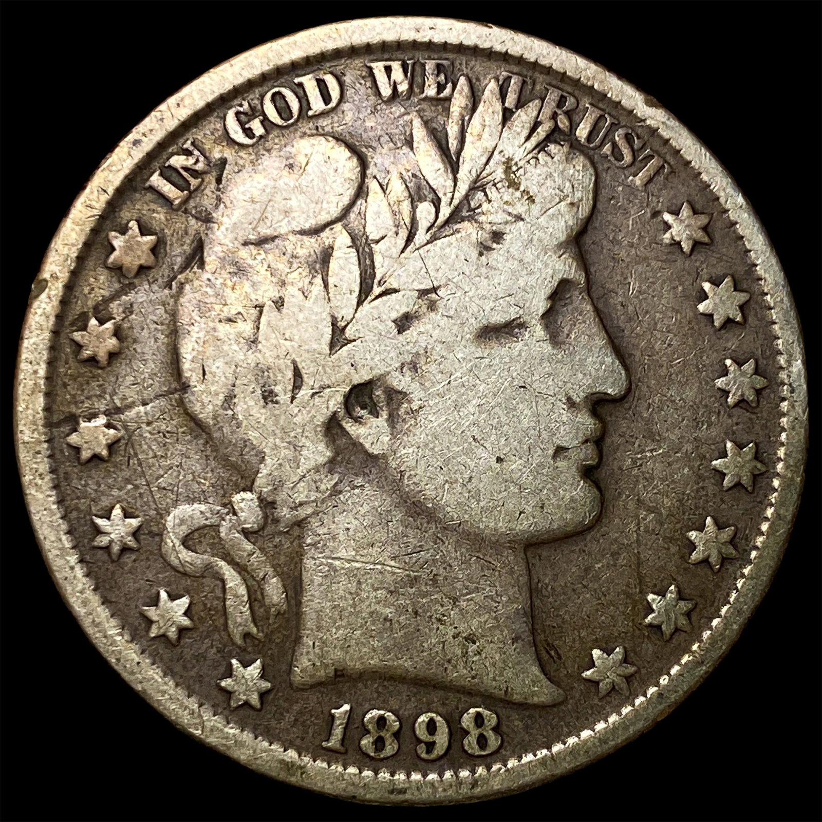 1898 Silver Barber Half Dollar LIGHTLY CIRCULATED (1 of 2)