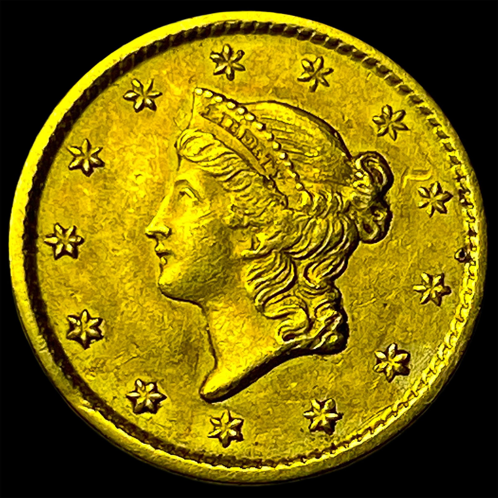 1851 Gold $1 Type 1 Liberty Head CLOSELY UNCIRCULATED: 1851 Gold $1 Type 1 Liberty Head CLOSELY UNCIRCULATED