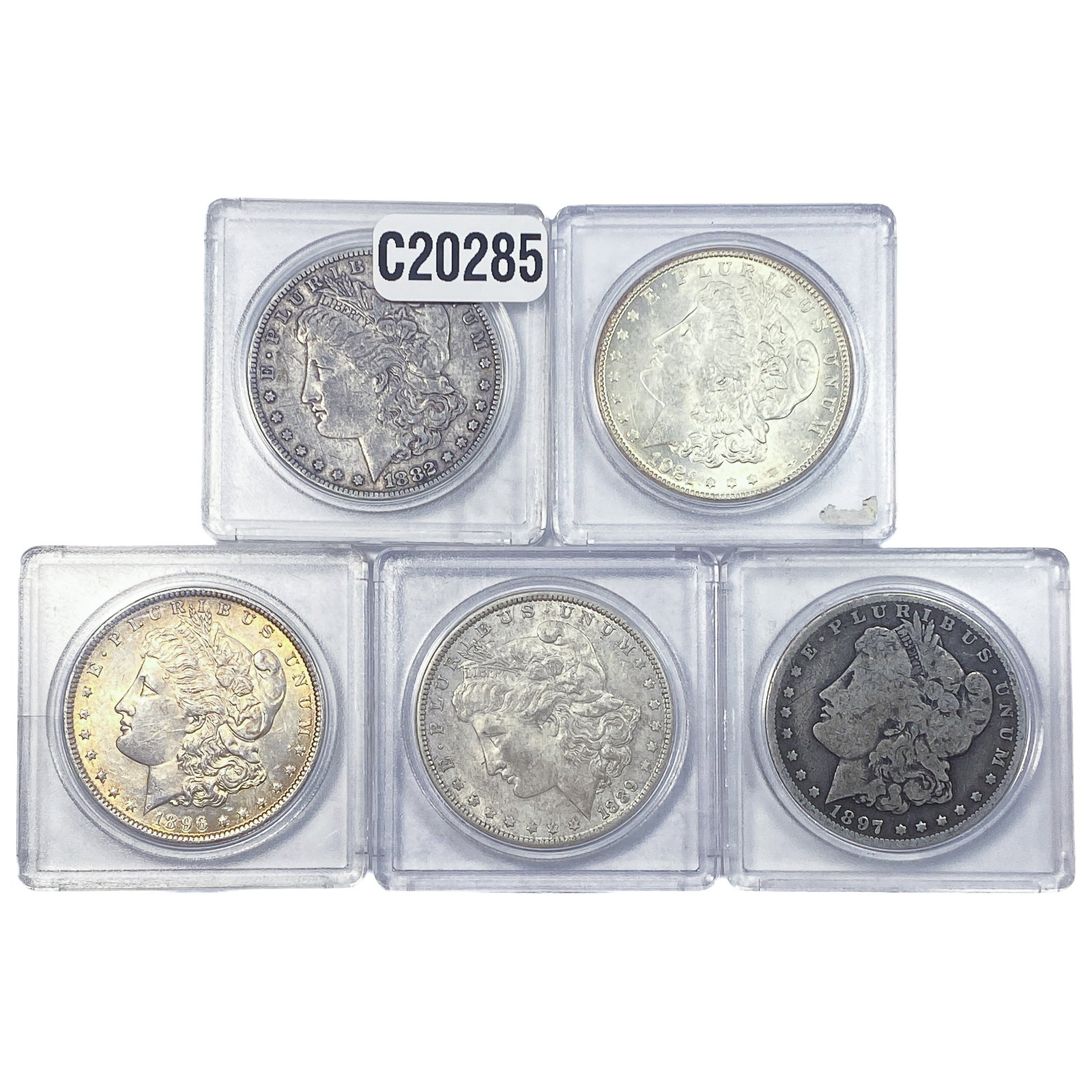 [5 Coins] 1882-1921 Morgan Silver Dollar (1 of 2)