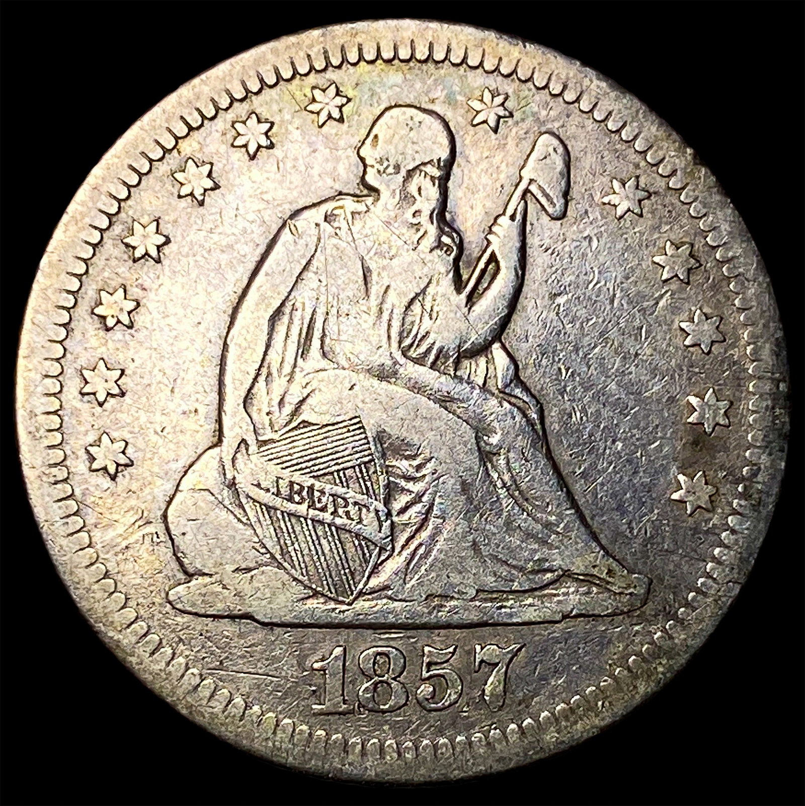1857 Seated Liberty Quarter NEARLY UNCIRCULATED: 1857 Seated Liberty Quarter NEARLY UNCIRCULATED