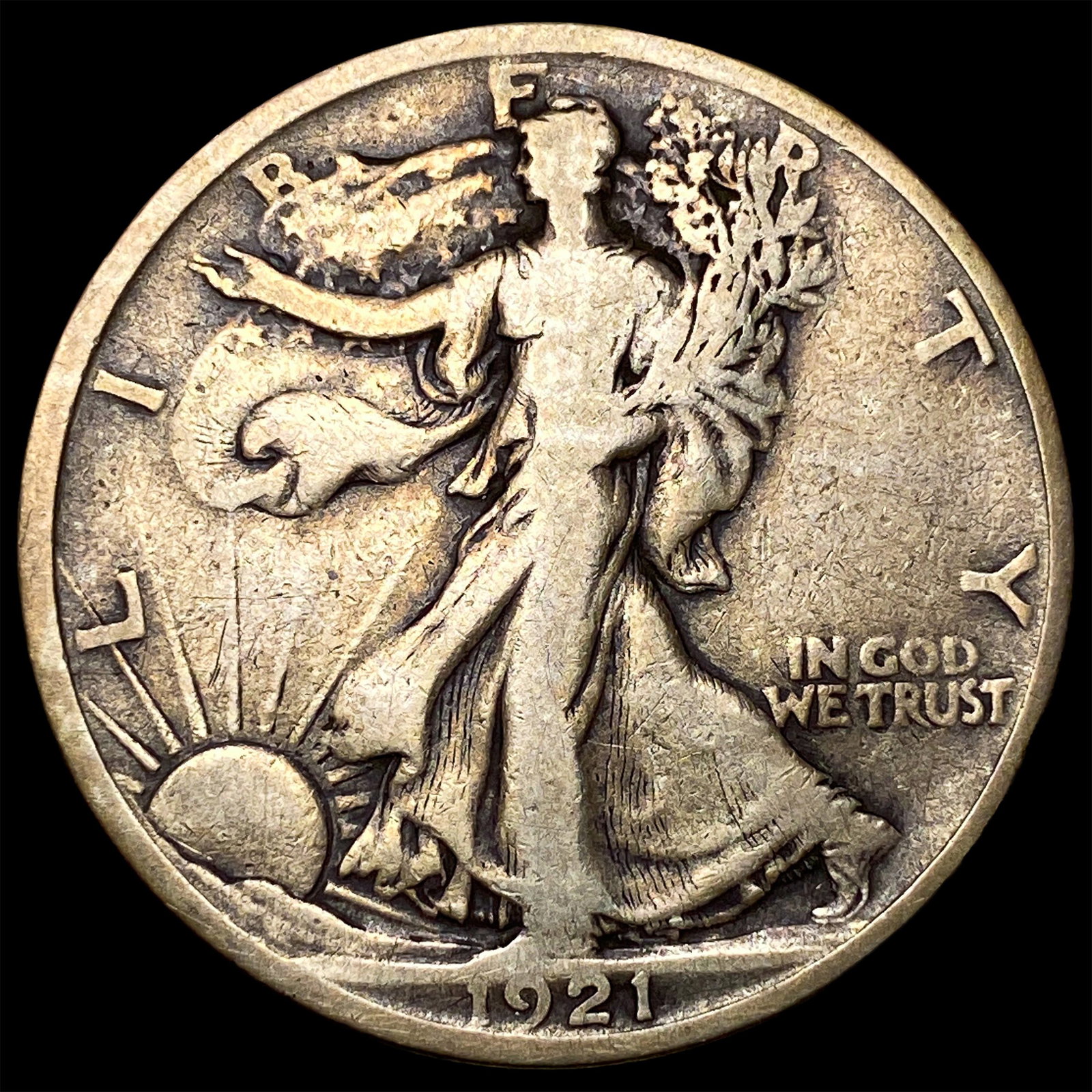 1921 Silver Walking Liberty Half Dollar LIGHTLY CIRCULATED: 1921 Silver Walking Liberty Half Dollar LIGHTLY CIRCULATED