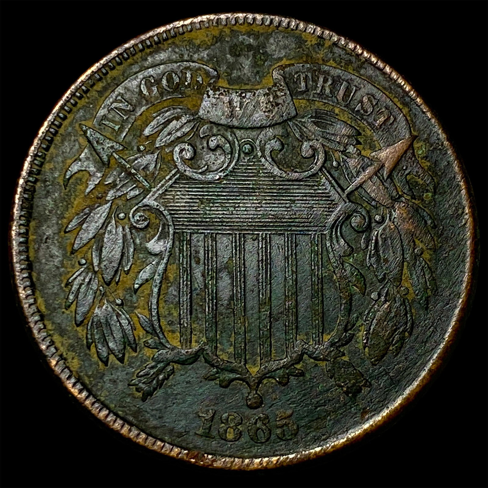 1865 Two-Cent Piece CLOSELY UNCIRCULATED: 1865 Two-Cent Piece CLOSELY UNCIRCULATED