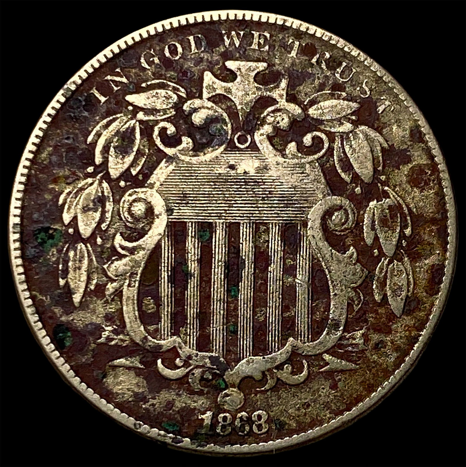 1868 Shield Nickel CLOSELY UNCIRCULATED (1 of 2)