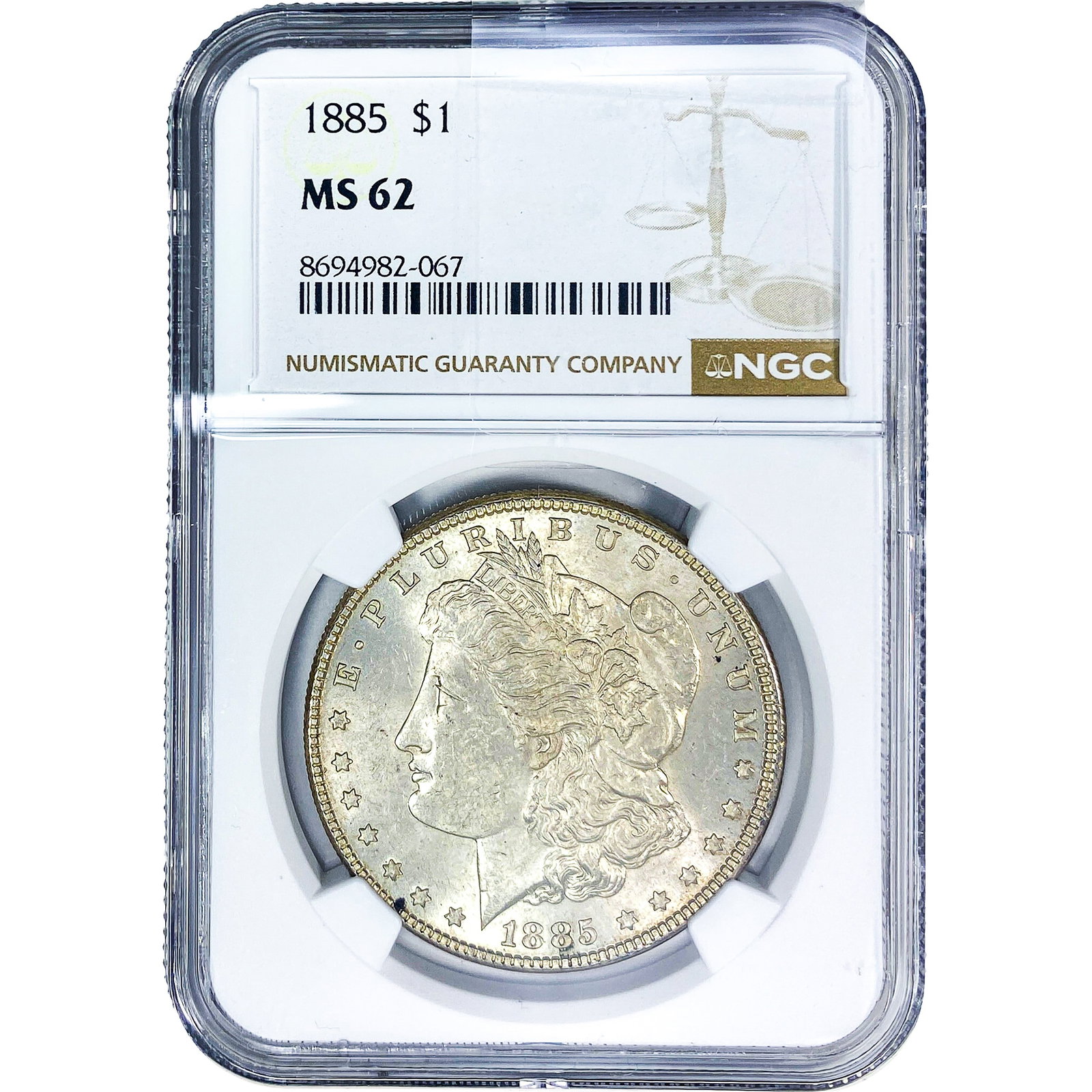 1885 Morgan Silver Dollar NGC MS62: 1885 Morgan Silver Dollar NGC MS62