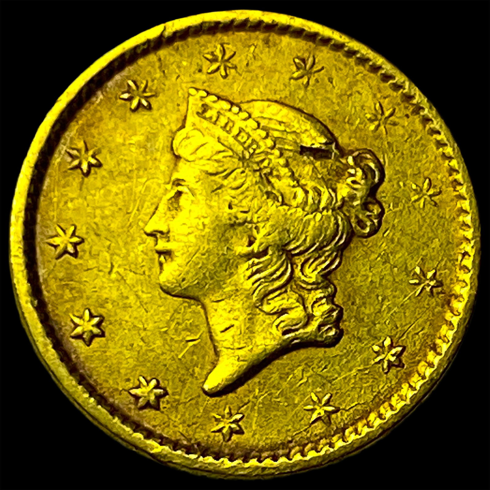 1851 Gold $1 Liberty Head Type 1 CLOSELY UNCIRCULATED: 1851 Gold $1 Liberty Head Type 1 CLOSELY UNCIRCULATED