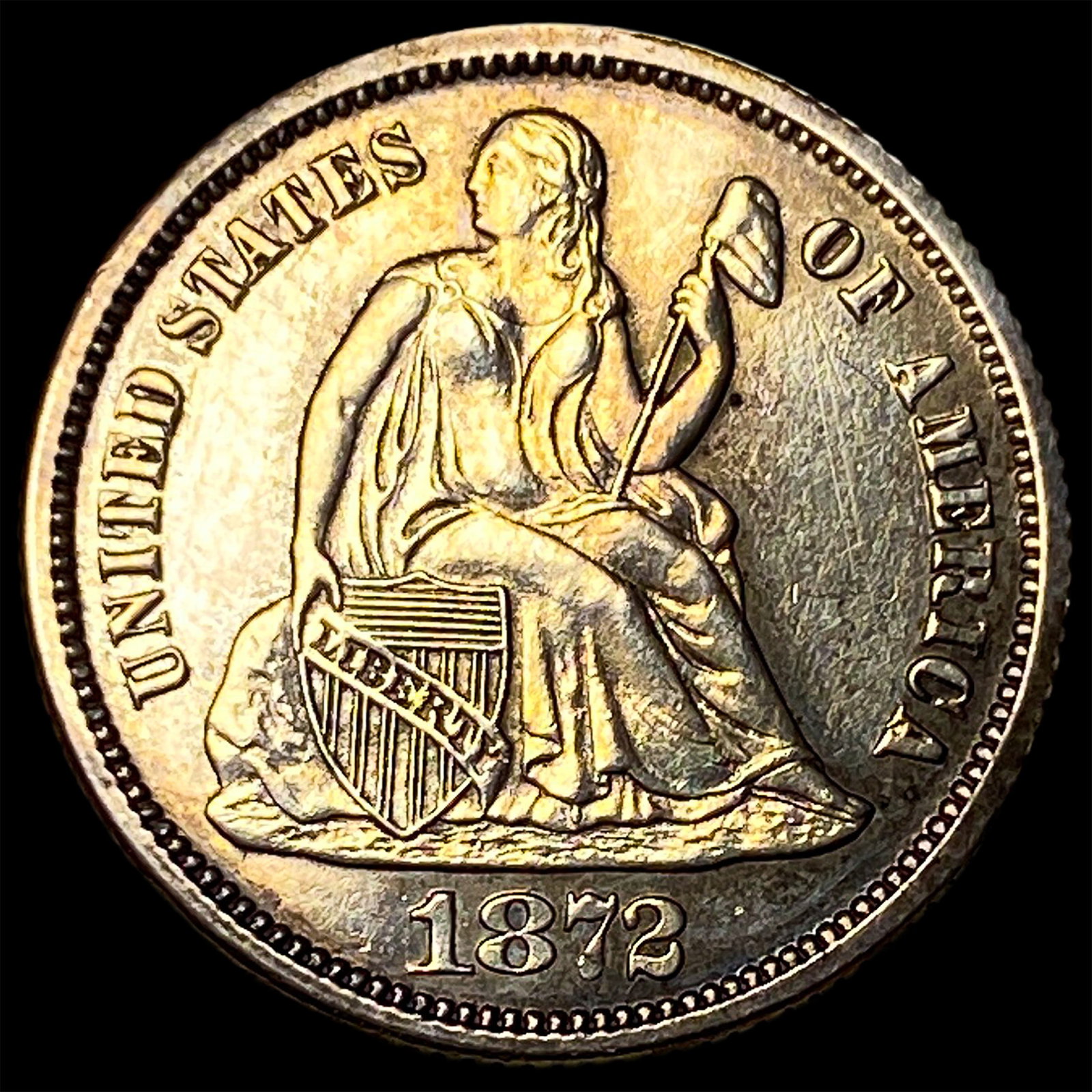 1872 Seated Liberty Dime UNCIRCULATED (1 of 2)