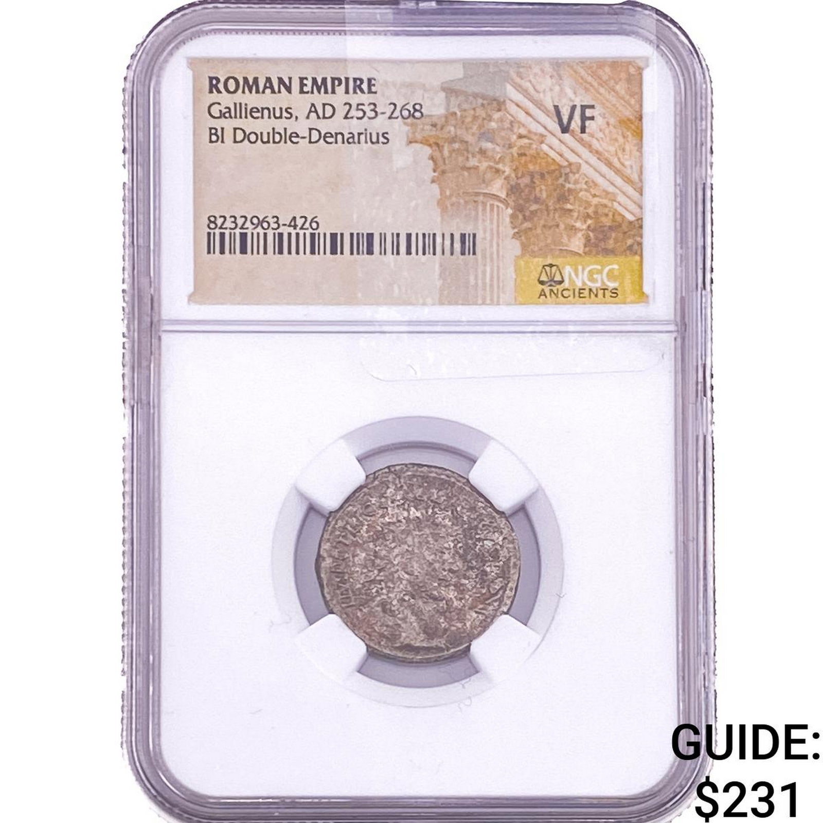 Roman Gallienus,AD 253-268 BI Double-Denarius NGC VF: Roman Gallienus,AD 253-268 BI Double-Denarius NGC VF