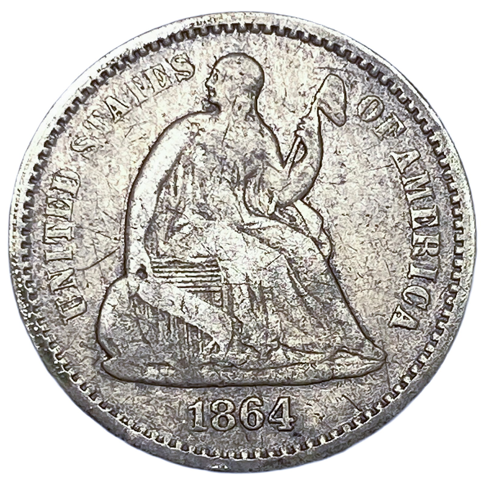 1864-S Seated Liberty Half Dime: 1864-S Seated Liberty Half Dime