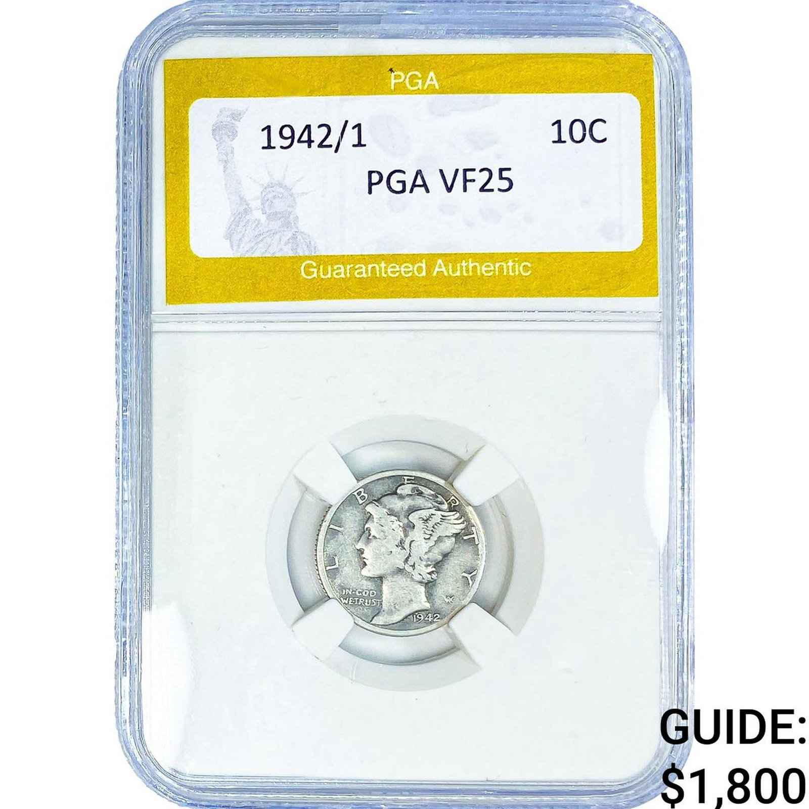 1942/1 Mercury Silver Dime PGA VF25 (1 of 2)