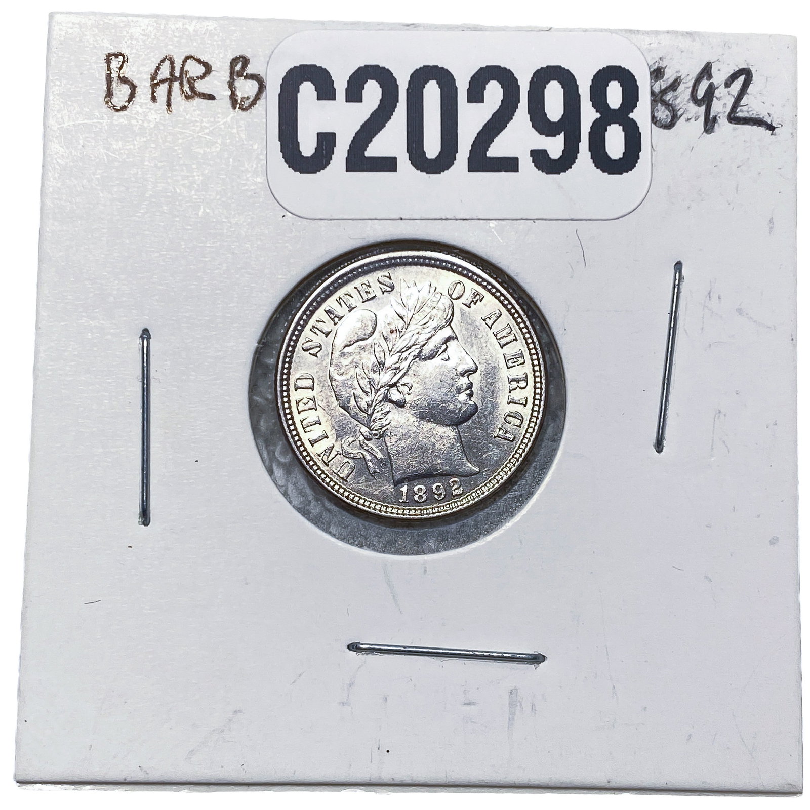 1892 Barber Dime: 1892 Barber Dime