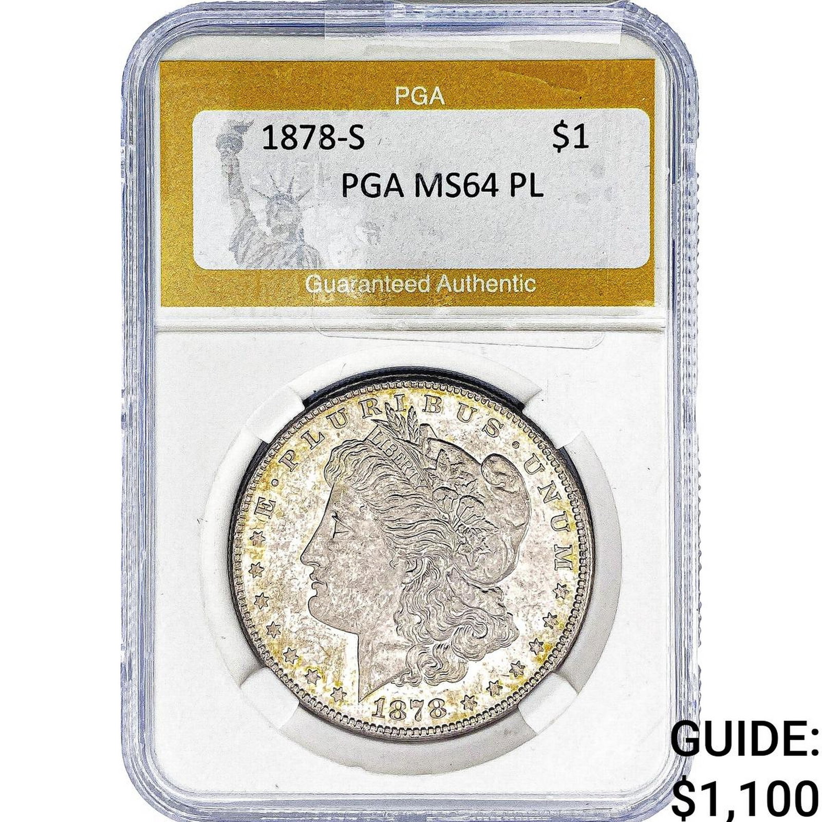 1878-S Morgan Silver Dollar PGA MS64 PL: 1878-S Morgan Silver Dollar PGA MS64 PL