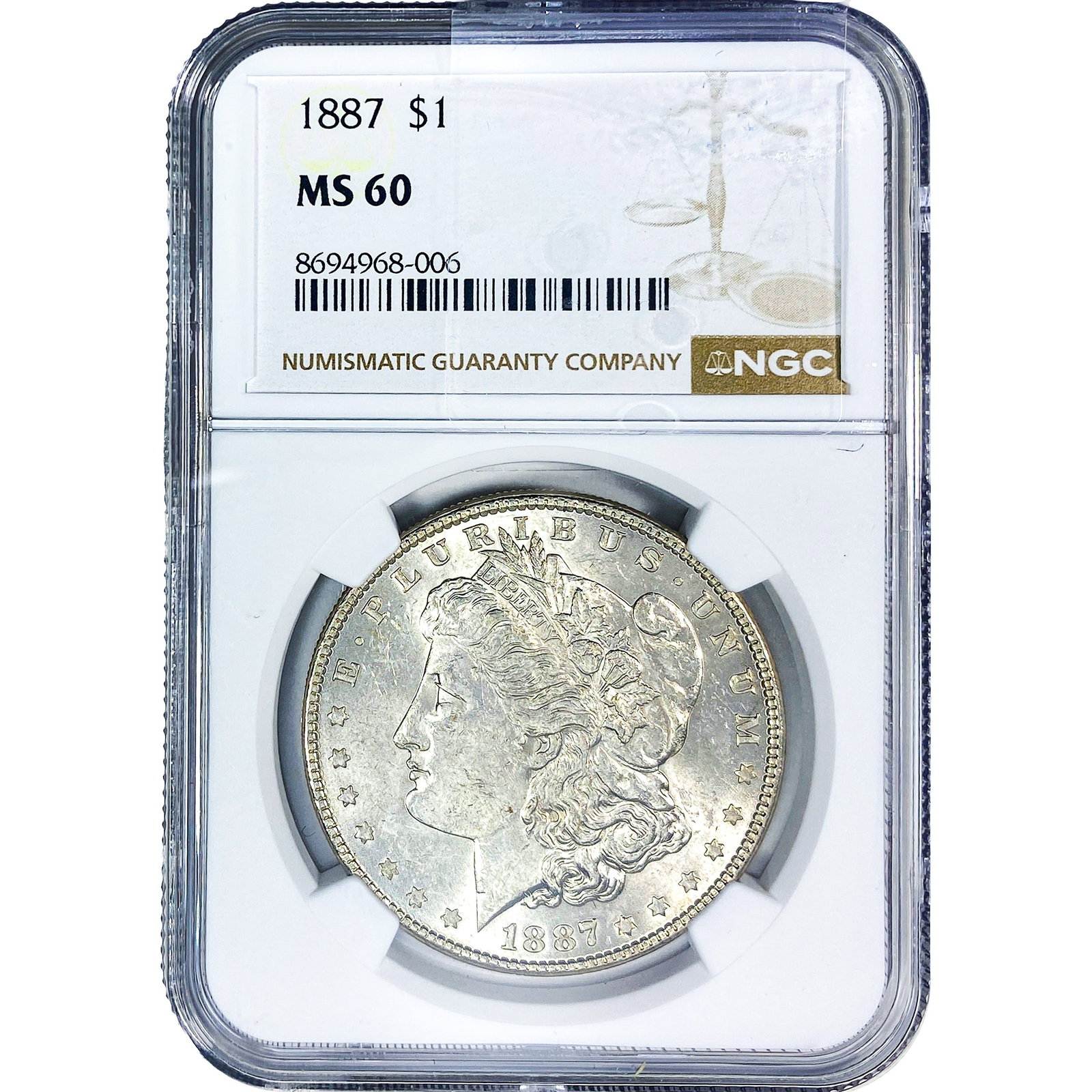 1887 Morgan Silver Dollar NGC MS60 (1 of 2)