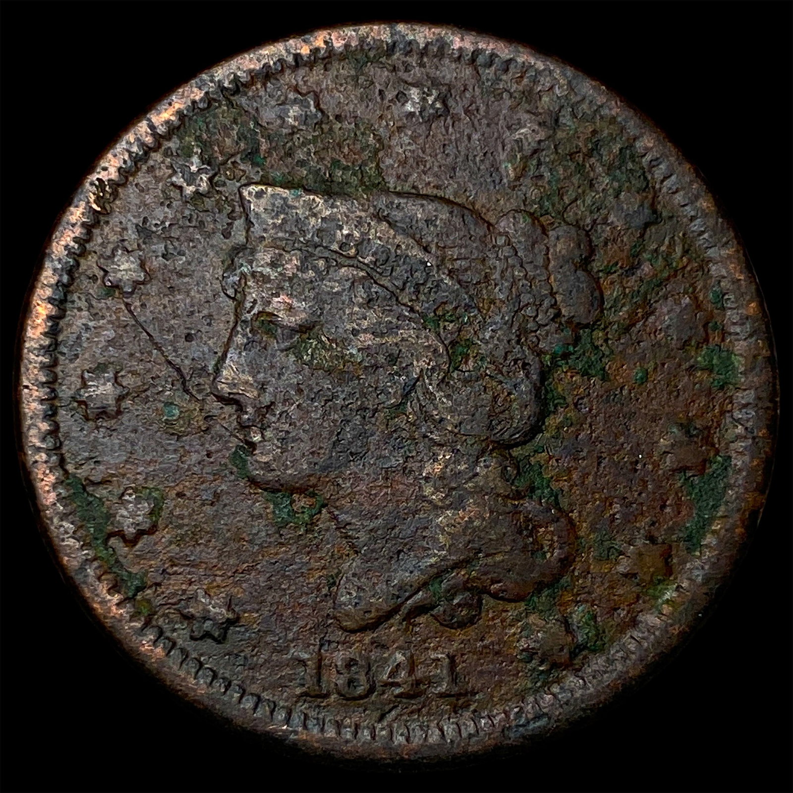 1841 Braided Hair Large Cent LIGHTLY CIRCULATED (1 of 2)