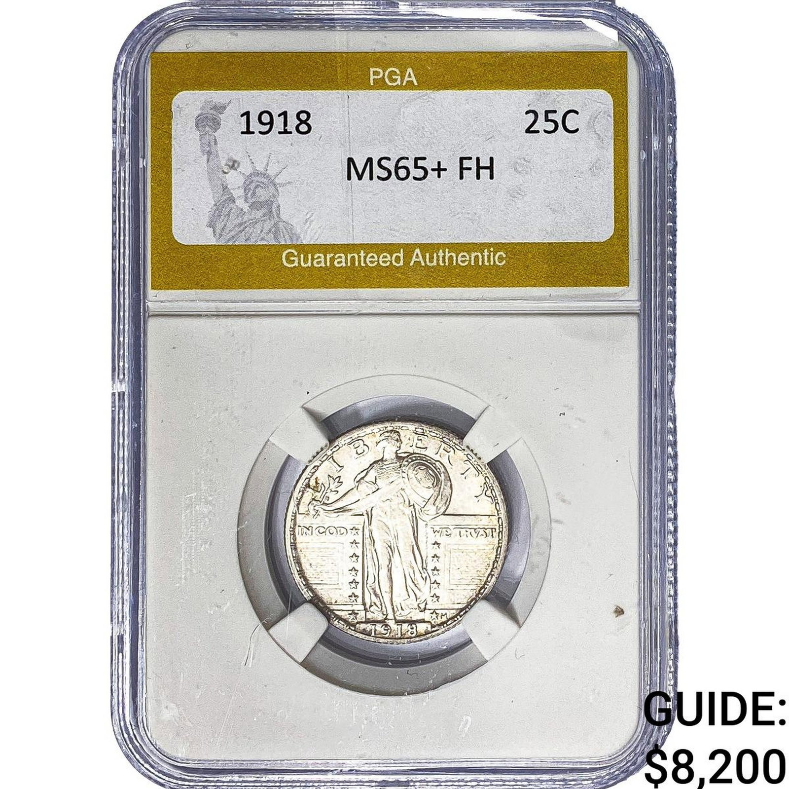 1918 Standing Liberty Quarter PGA MS65+ FH: 1918 Standing Liberty Quarter PGA MS65+ FH