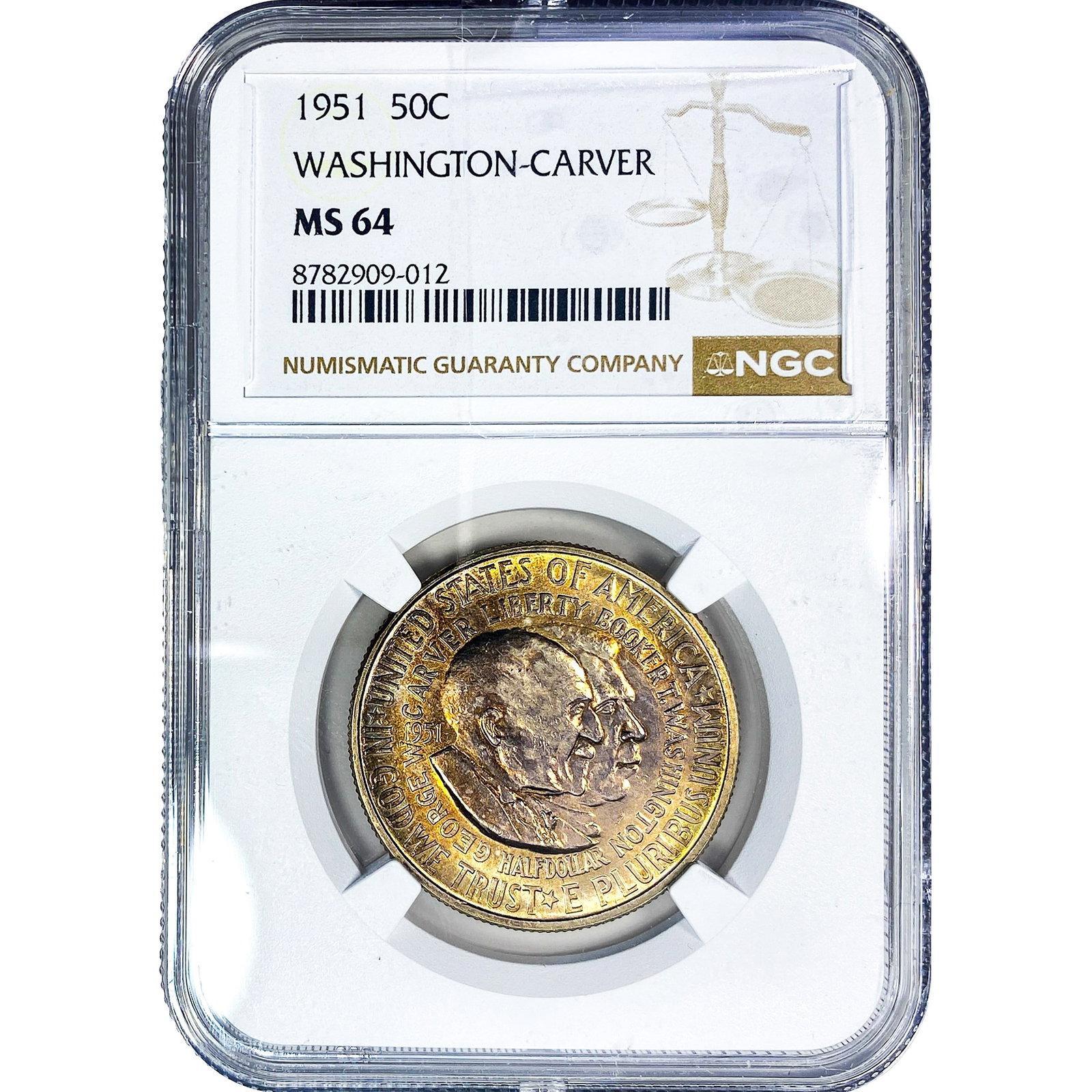 1951 Washington Carver Half Dollar NGC MS64: 1951 Washington Carver Half Dollar NGC MS64