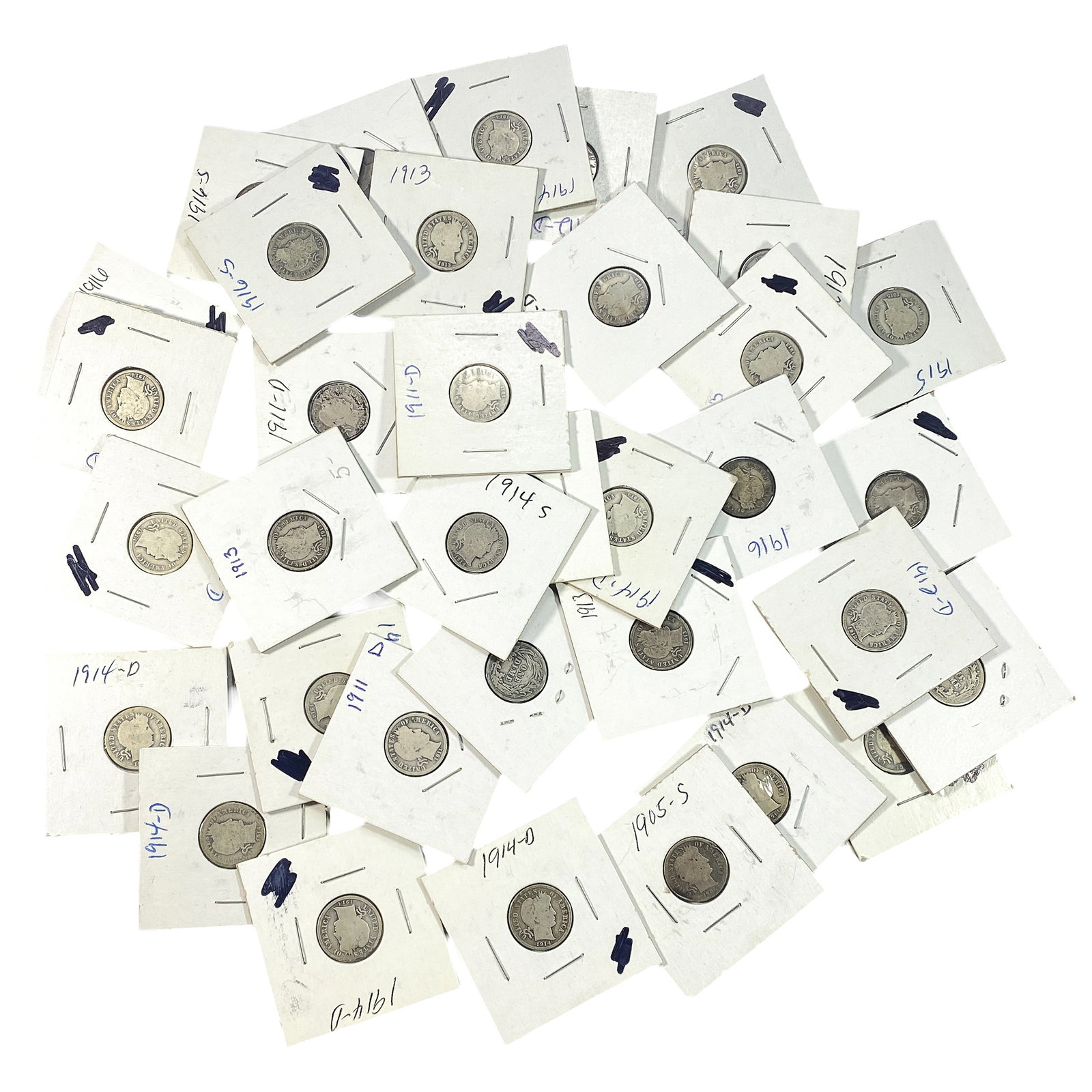 [36 Coins] Various Dates Barber Dime (1 of 2)