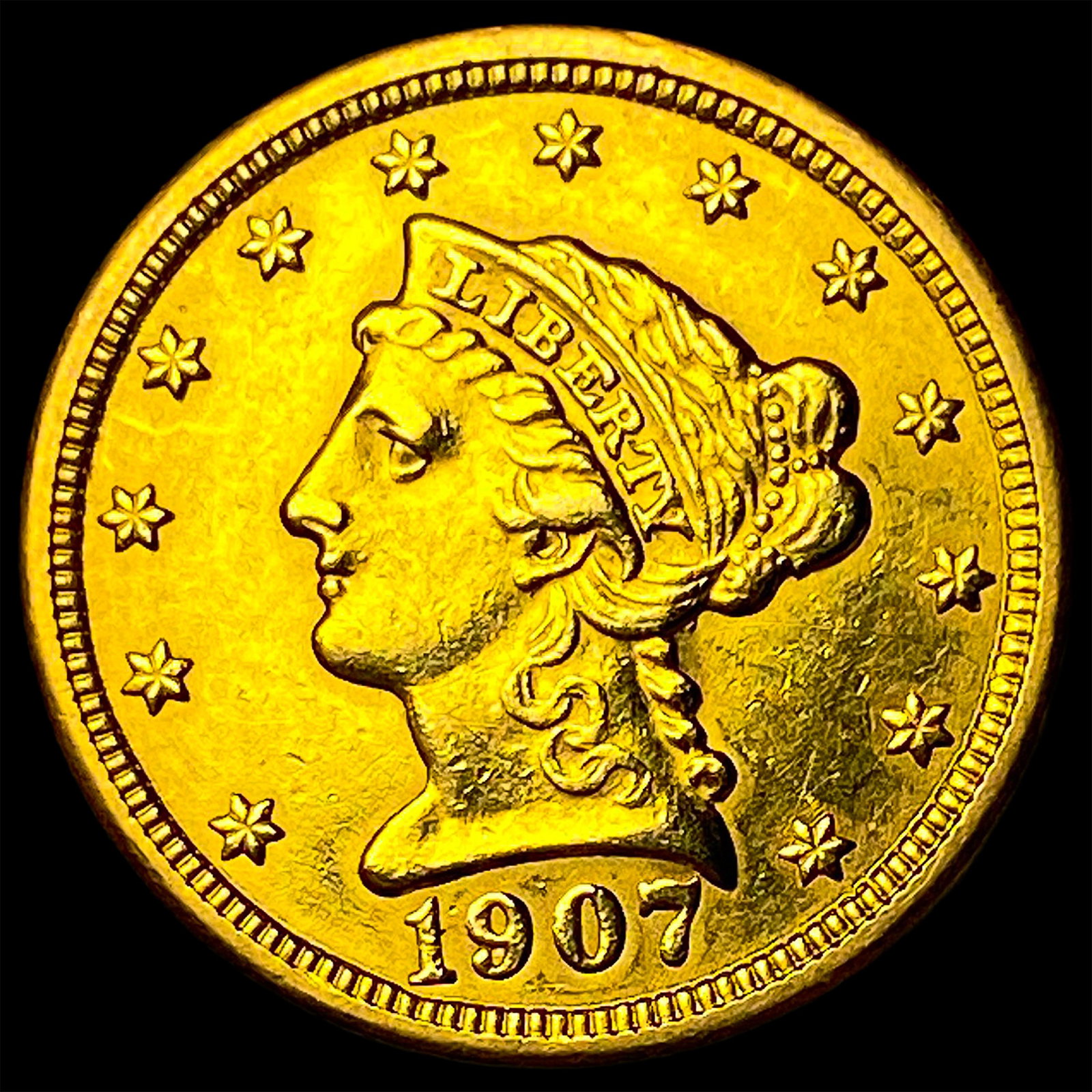 1907 Liberty Head Gold Quarter Eagle $2.50 UNCIRCULATED (1 of 2)
